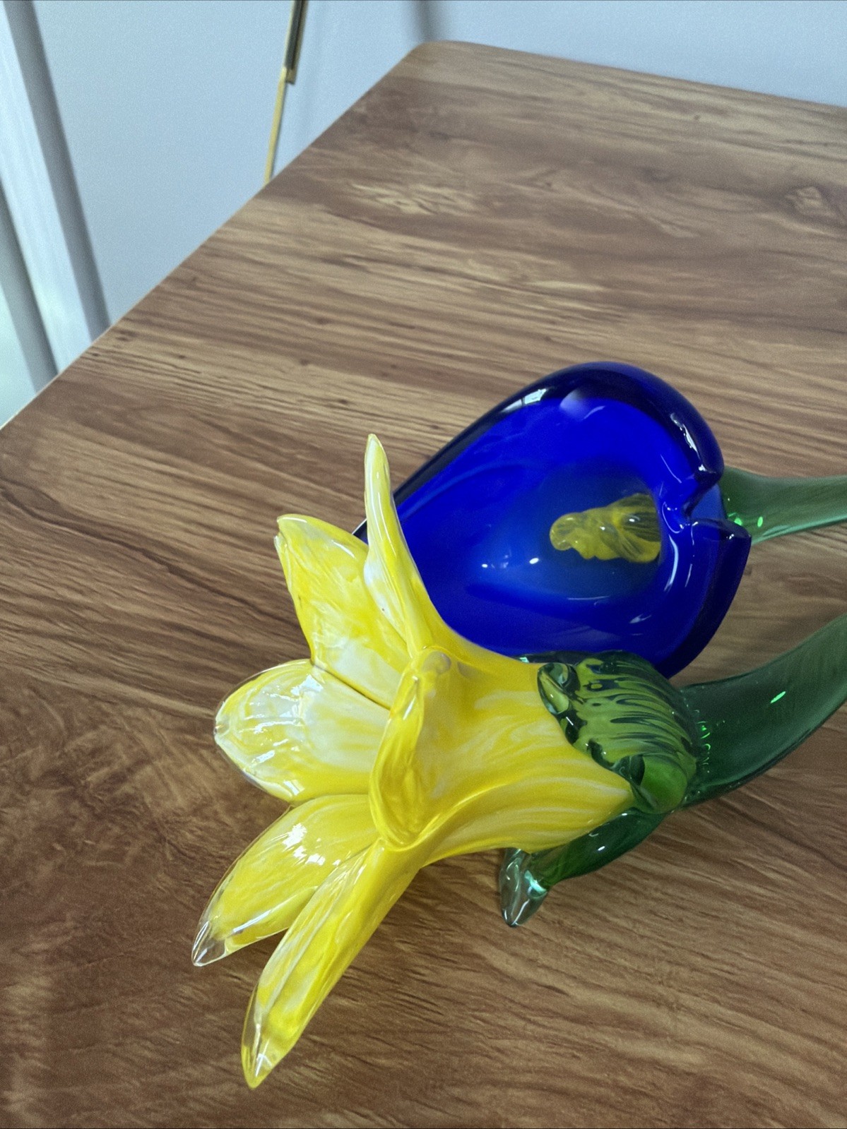 Hand Blown Vintage Glass Flowers ( Made In Italy). 20 Inches Tall