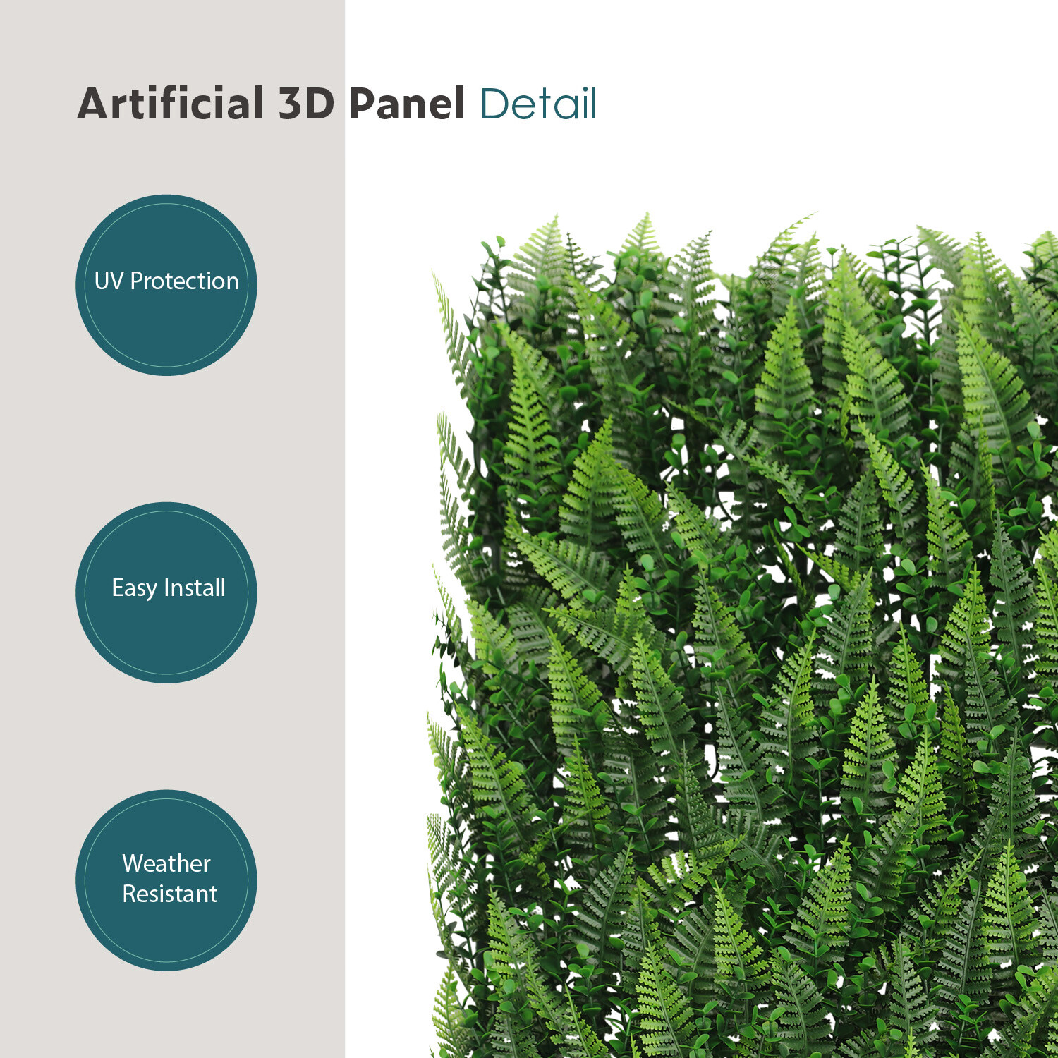 20″x20″ Artificial Faux #10 3D Mixed Panel Leaf Privacy Fence Screen Decor Hedge