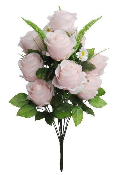 Large Pink Rose Artificial Silk Flower 23″ Bush Home Wedding Table Decor Craft