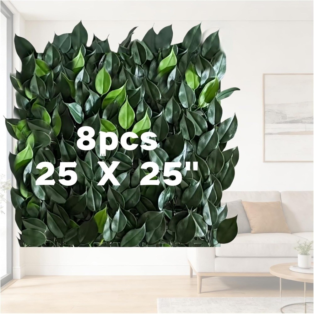 12Pcs 10″x10″ Boxwood Grass Wall Panels, Artificial Hedge Backdrop Decor