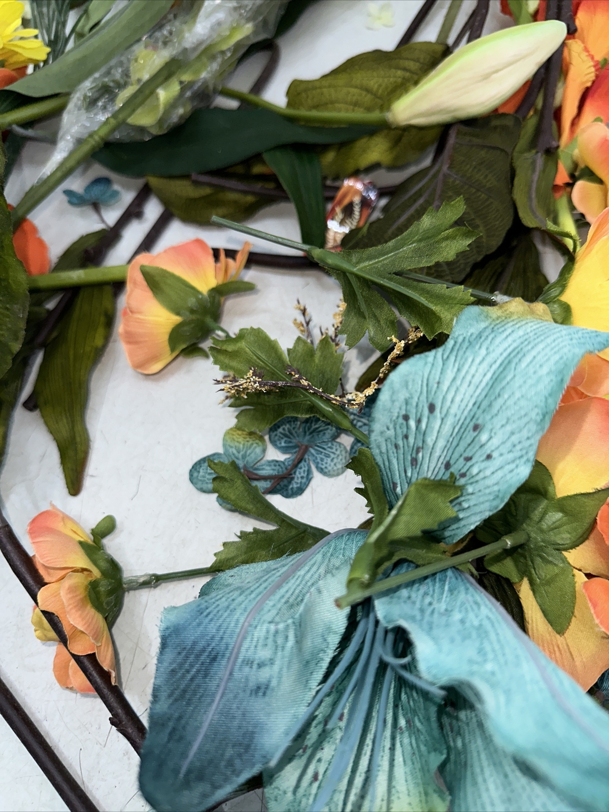 Artificial Flowers Mixed Lot Foliage Leaves Flowers Decor Wedding Party Holiday