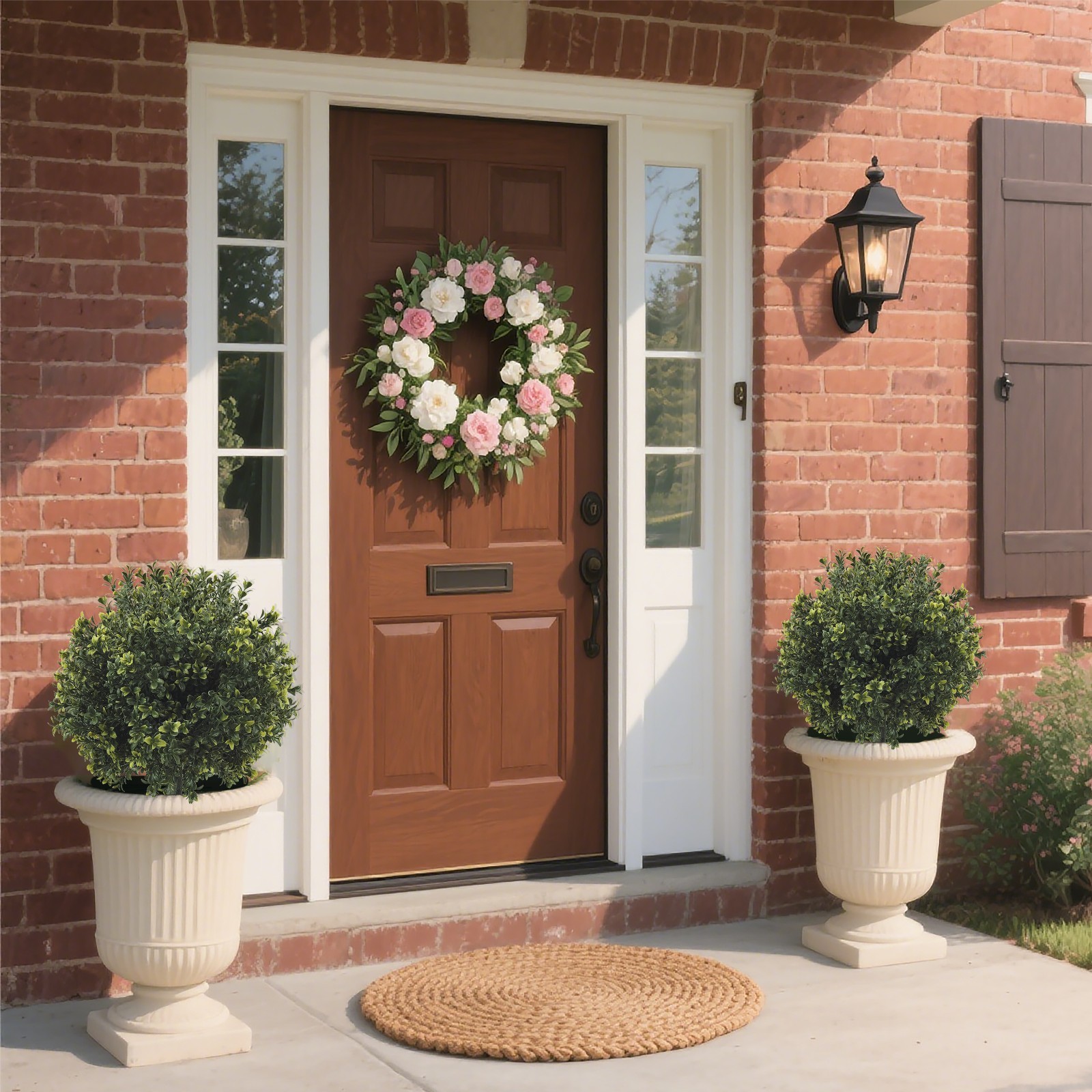 2pack Artificial Boxwood Topiary Ground Stakes,Patio PathwayOutdoor Garden Decor