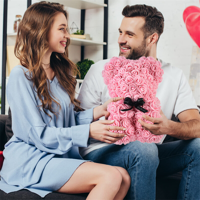 Valentine’s Day Gift Rose Bear Flower Rose Teddy Bear Foam Bear 25cm Valentines