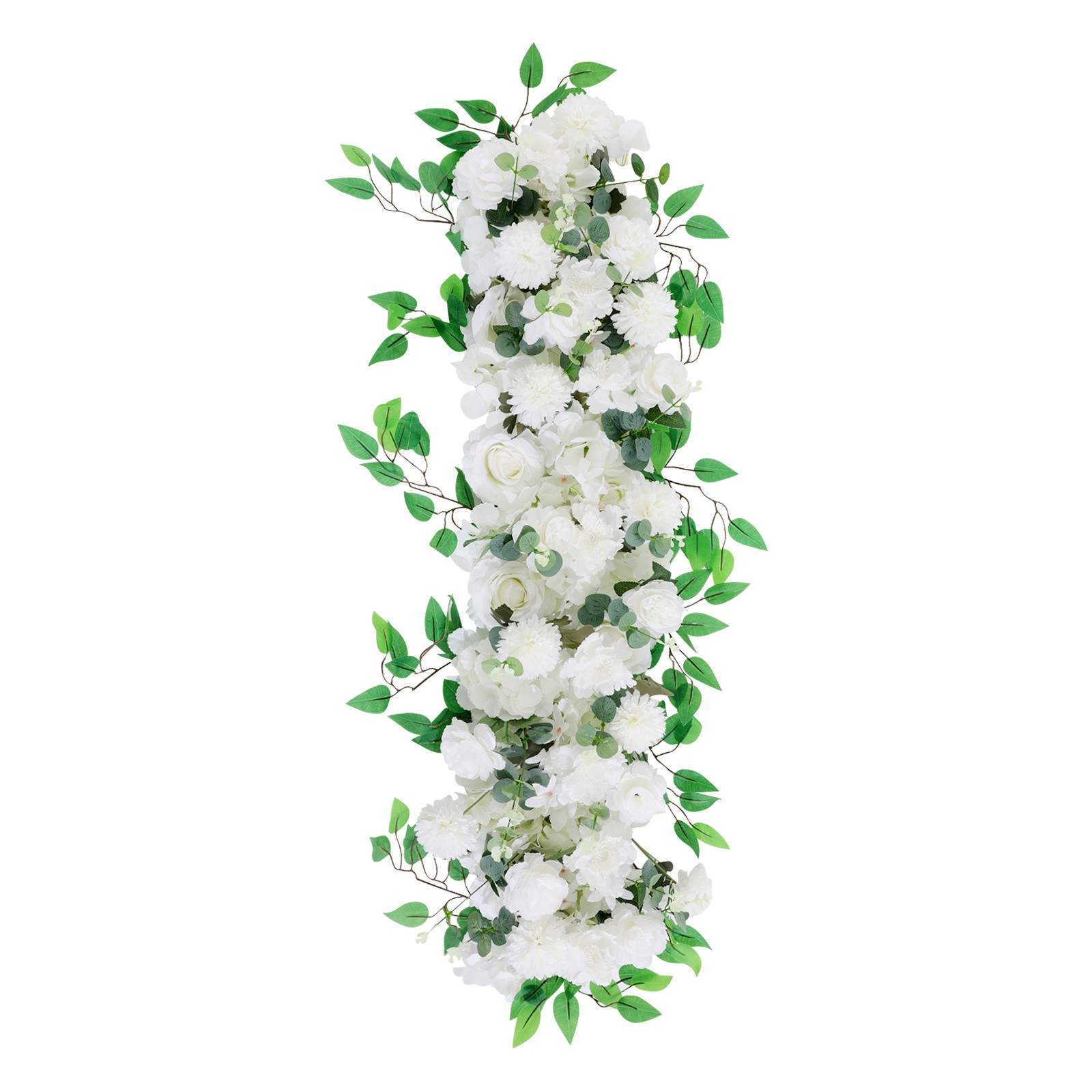 39×11″ Artificial White Flower Wedding Party Outdoor Decor Artificial Flower Row
