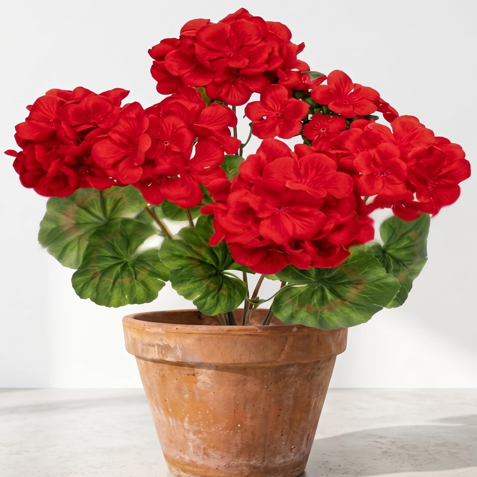 Artificial Geranium Flowers for Outdoor Planters — UV Resistant, Extra Full 1…