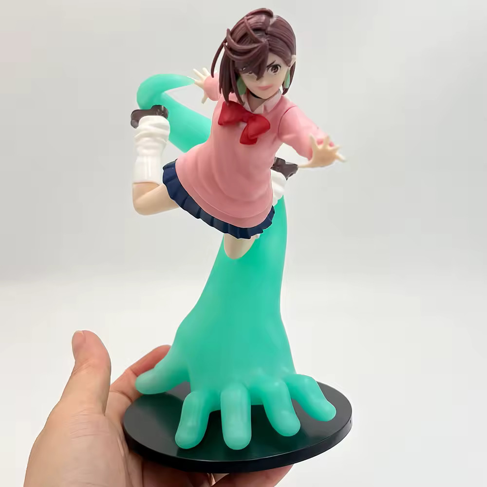Anime Style Dandadan Momo Ayase Figure Green Energy Base Model Collectible