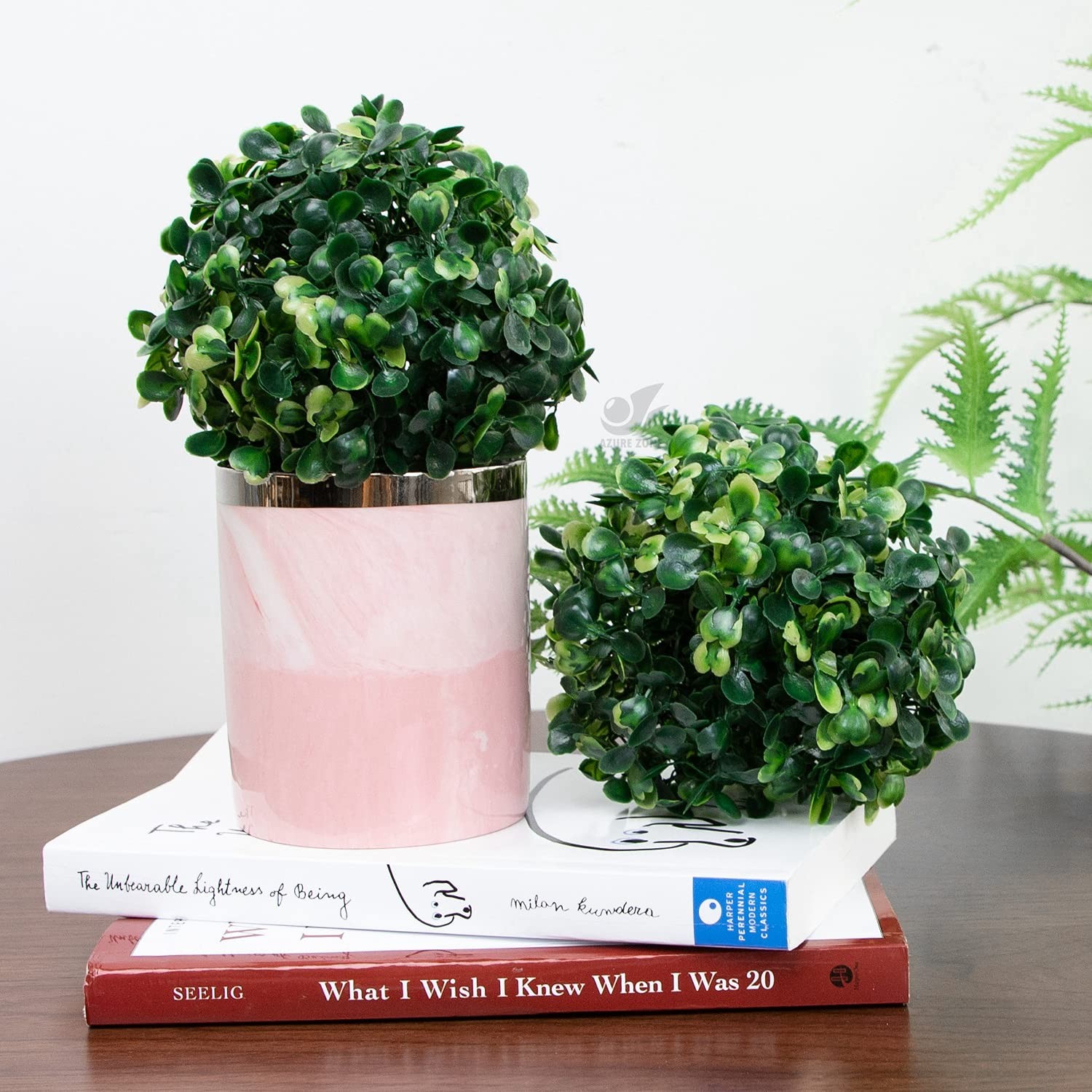 6 PCS 4 Inch Artificial Boxwood Topiary Green Plant Balls Decorative Greenery