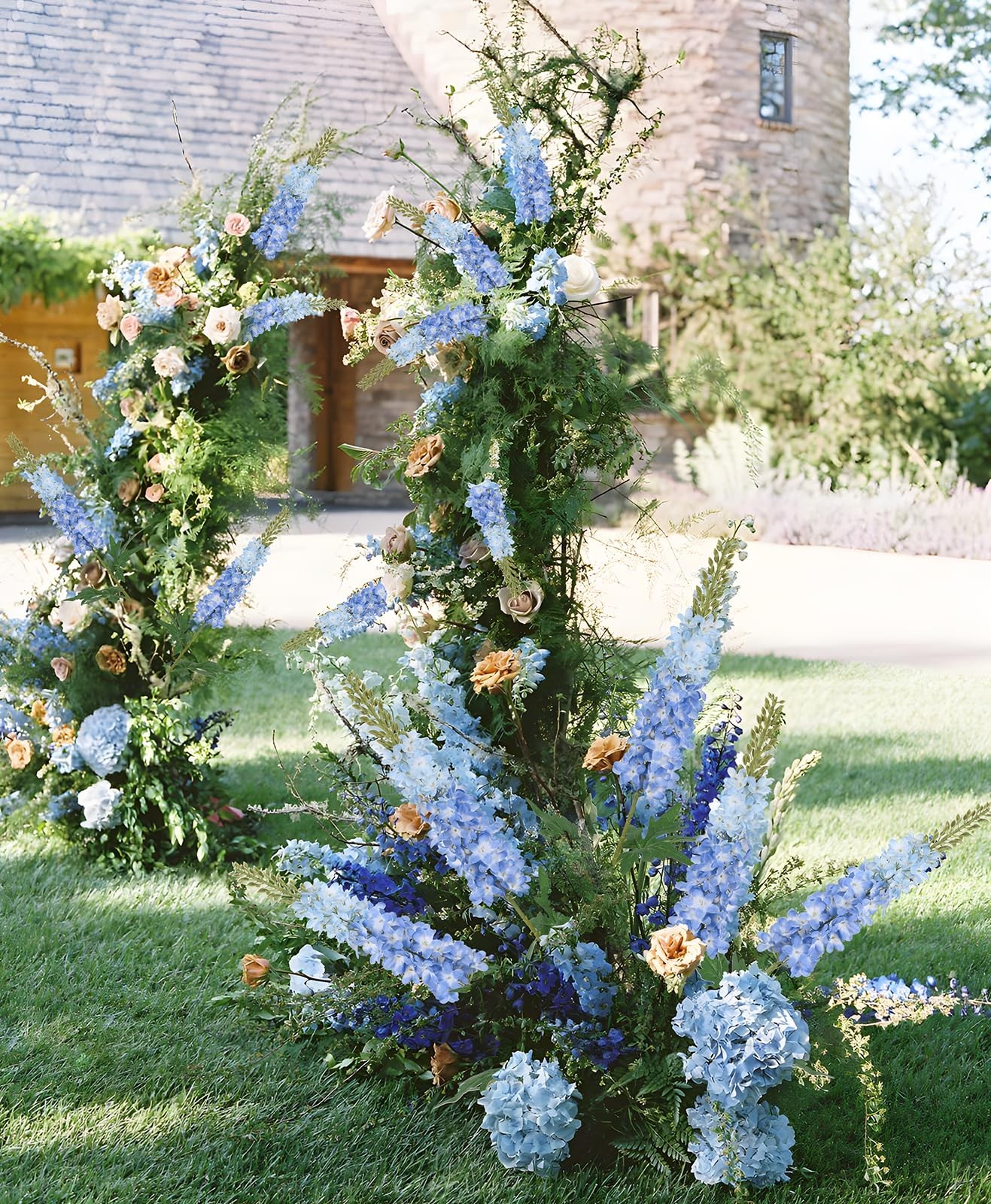 Blue Delphinium Artificial Flowers,6PCS Larkspur Silk Fake Flowers 29.5″ Long…