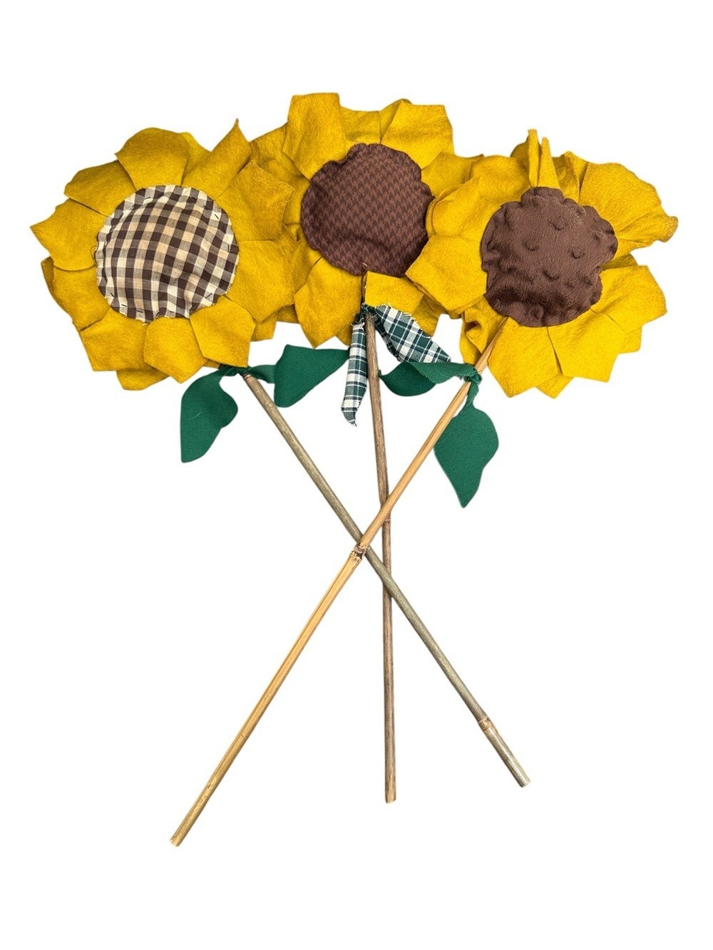 Primitive Sunflowers Set of 3 Handmade Rustic Country Farmhouse Decor 20″