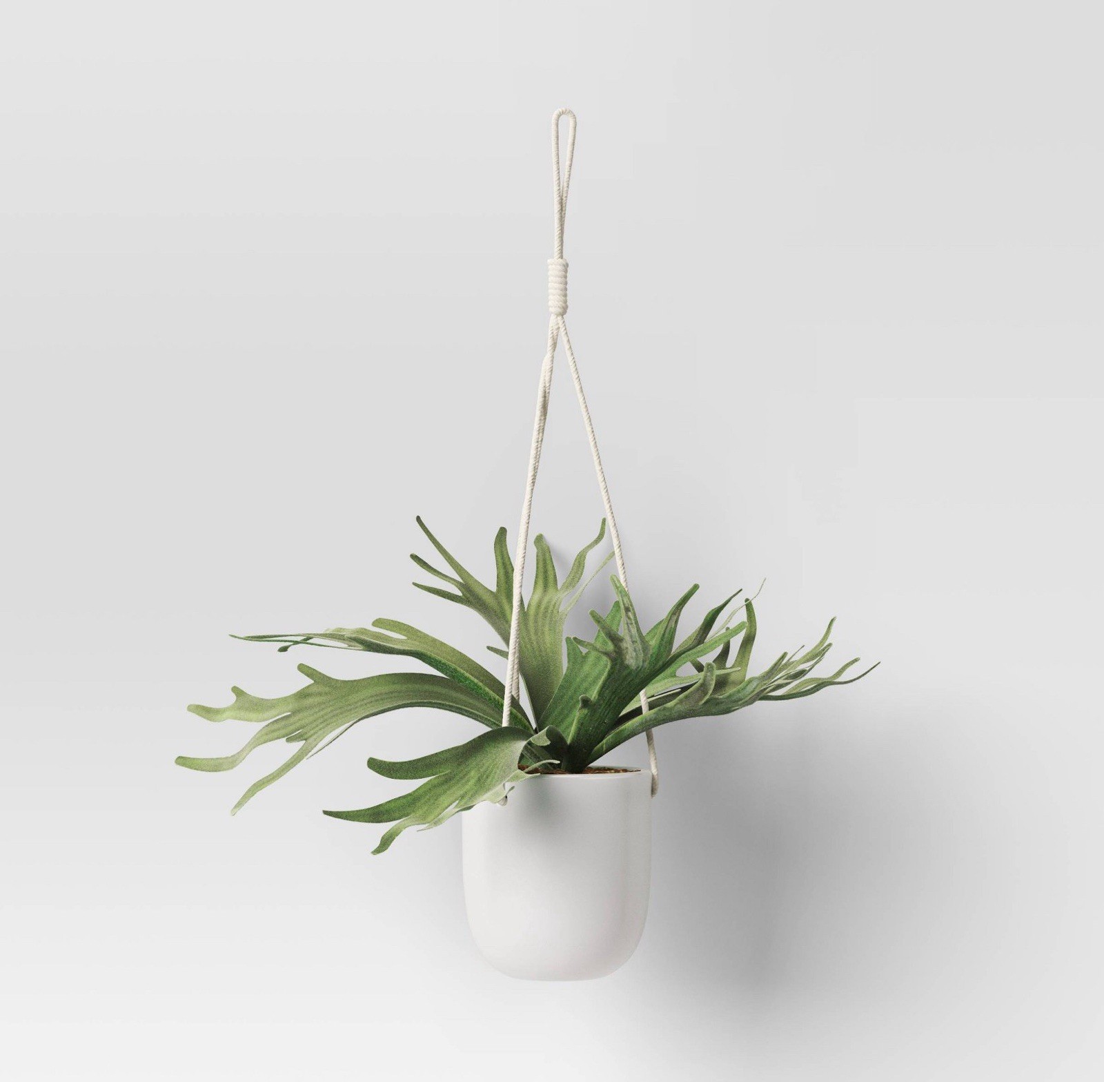 🥥 Threshold 12″ Hanging Staghorn Fern Artificial Plant🆕LOT OF 2‼️