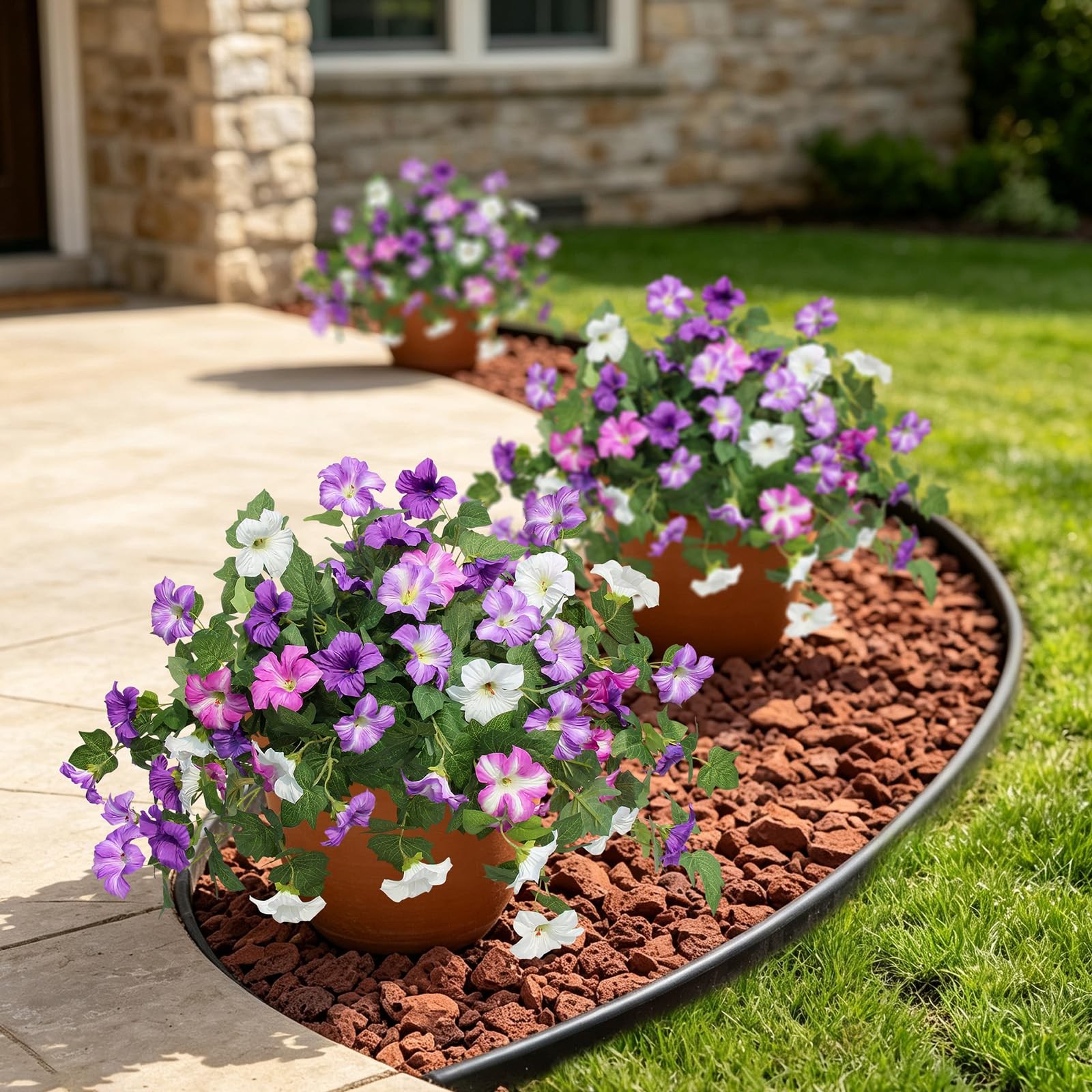 Flortevera Artificial Fake Flowers Plants for Outdoor UV Resistant, 2PCS Silk…