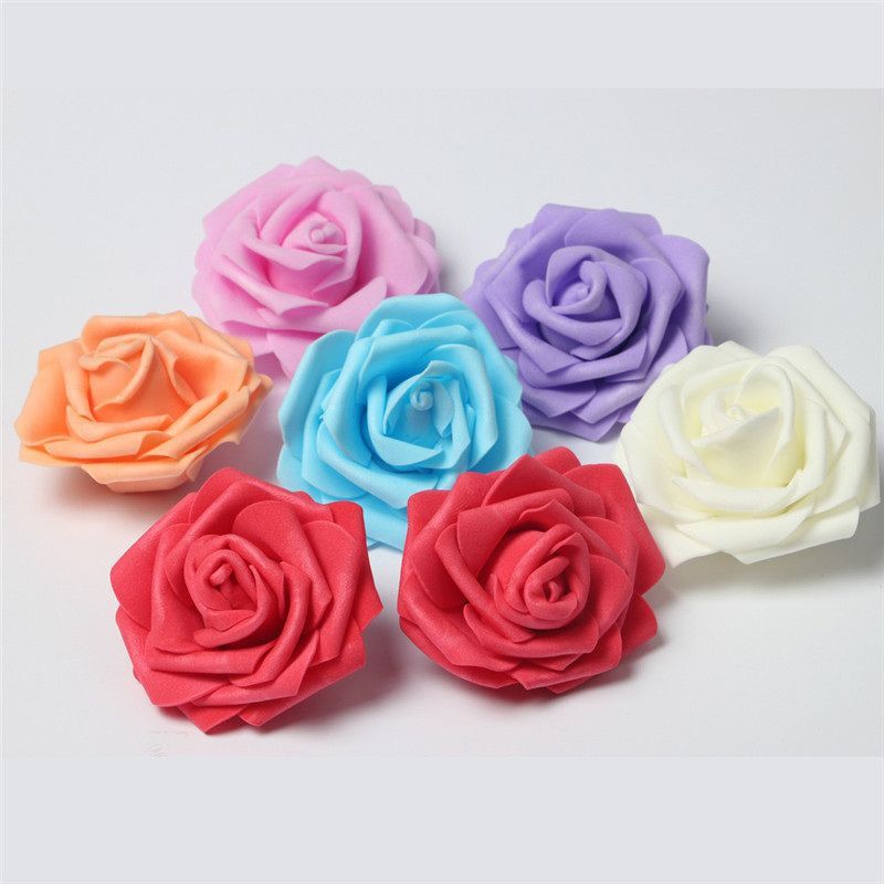 30pcs 8cm Artificial Big Foam Rose Flower Head For Wedding Party Home Decor NEW