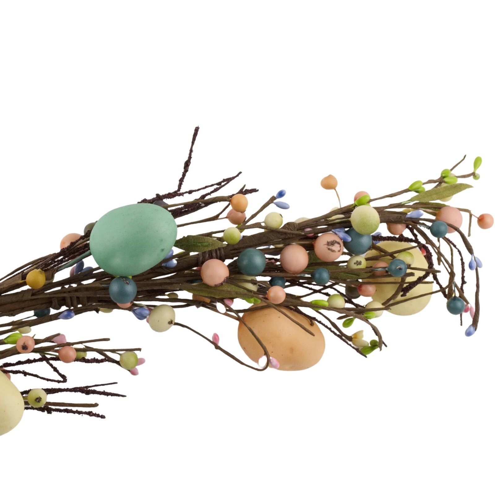 Easter Spring Garland Swag Vine Twig 66″ Eggs Berries Pastel Pink Blue Green