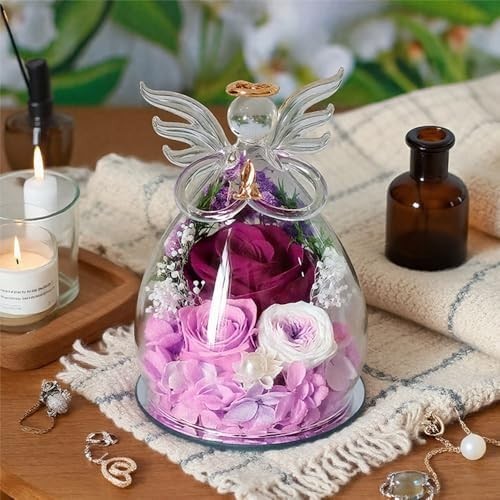 Rose Flower In Glass Gifts For Women Wife Her Valentine Girlfriend Birthday Gift