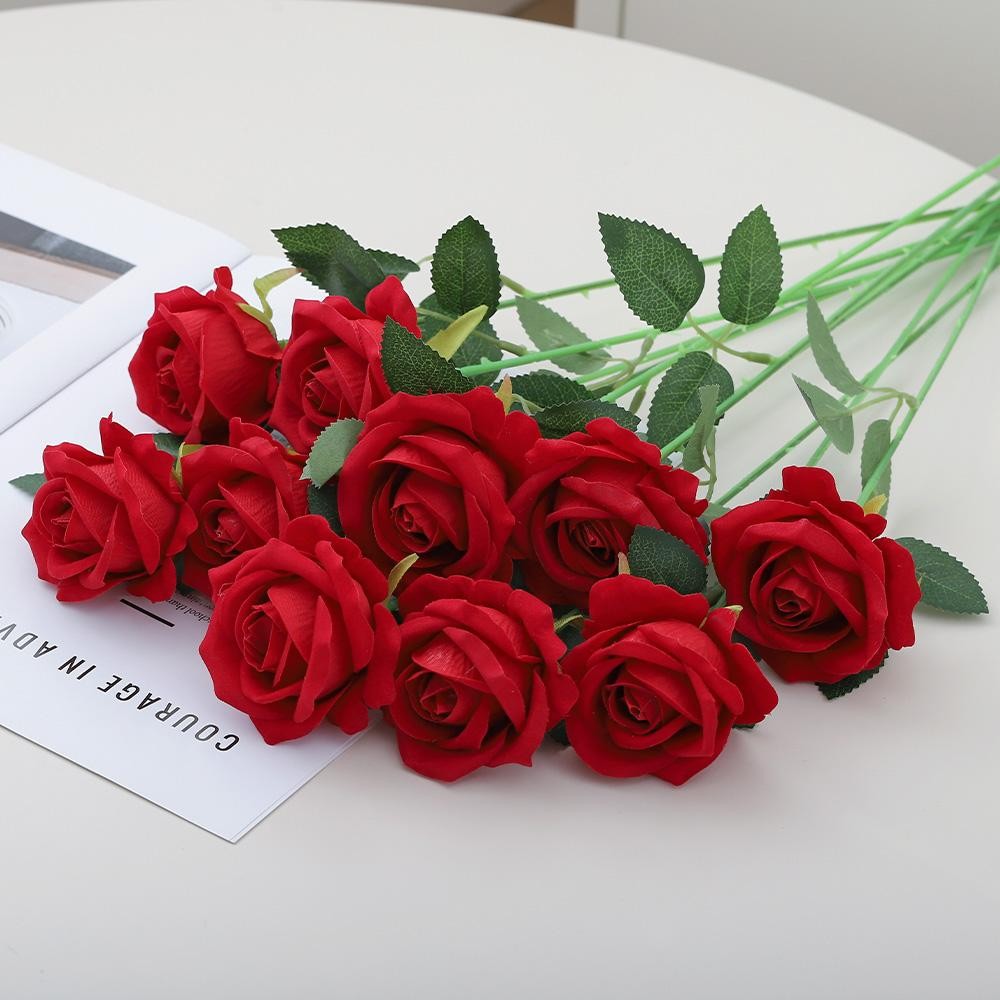 5pcs Rose Artificial Flowers Bouquet Silk Fake Flower for Home Decor Garden Wedd