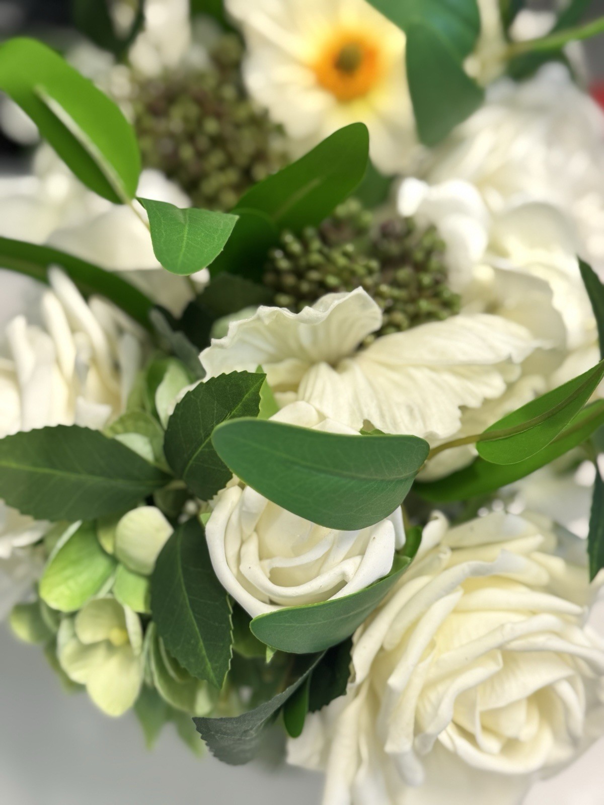 Nearly Natural Faux 10” Mixed Rose & Hydrangea Arrangement,Artificial Flowers