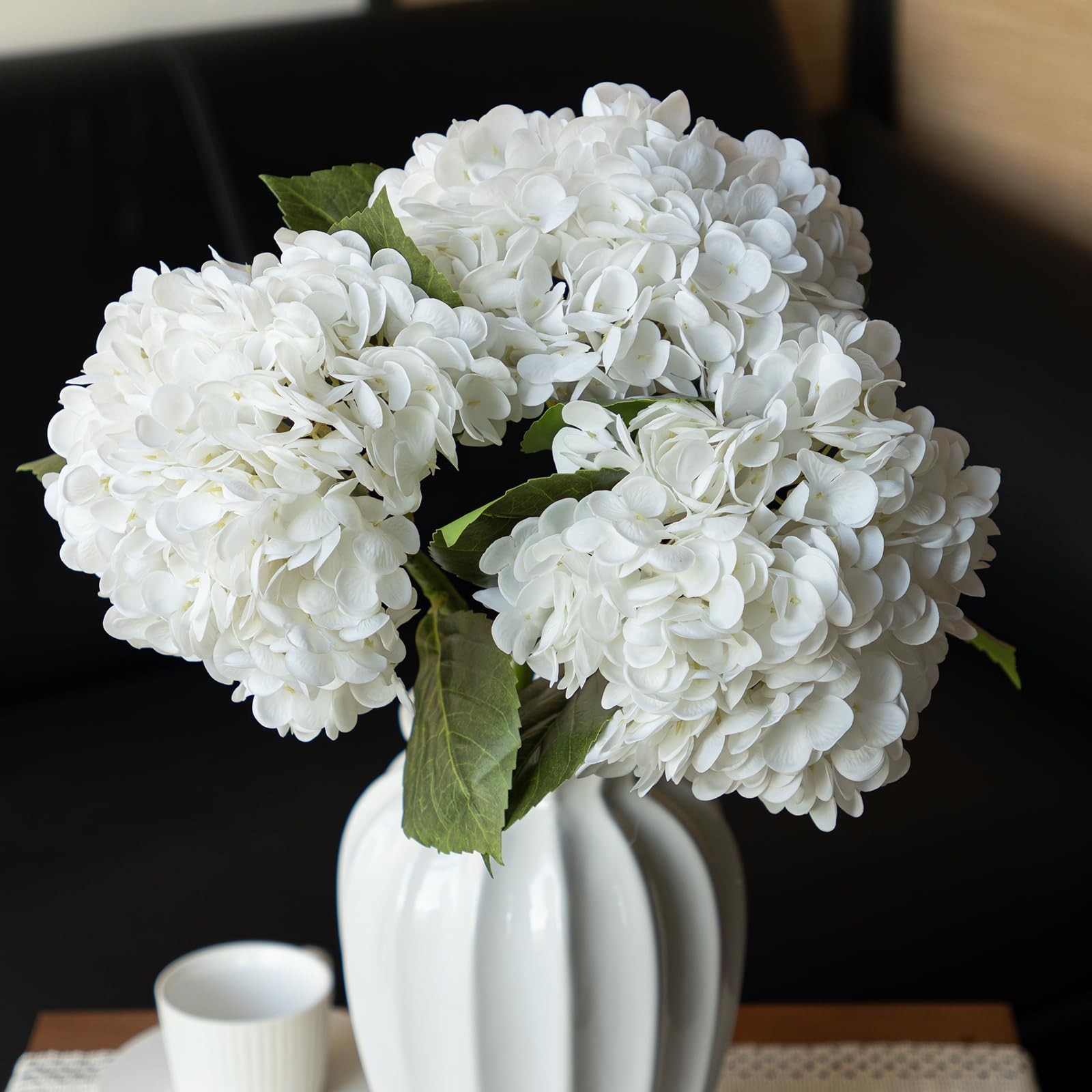 DUYONE 22″ Real Soft Touch Hydrangea Artificial Flowers Realistic,Large Long …
