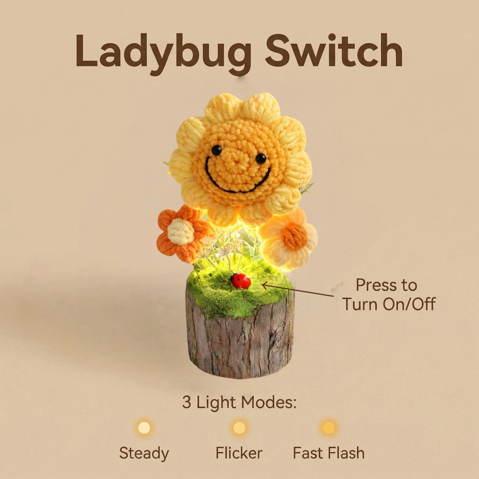 Handmade Crochet Sunflower Bouquet Potted 5.5 inch,Knitted Artificial Flower …