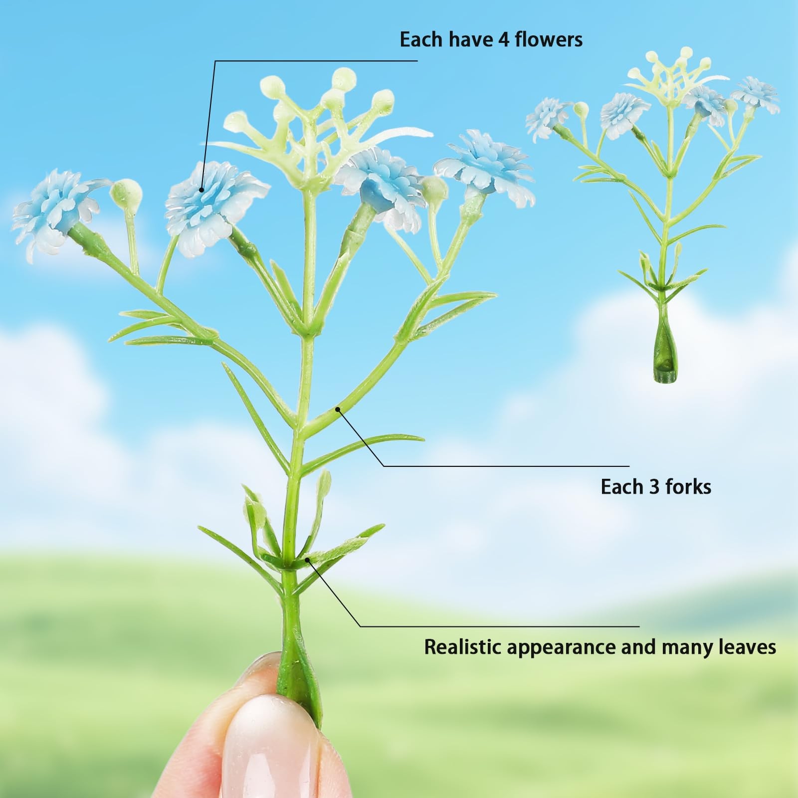Mini Artificial Flower Bouquets, 72 Pcs Small Plastic Simulation Flower for M…