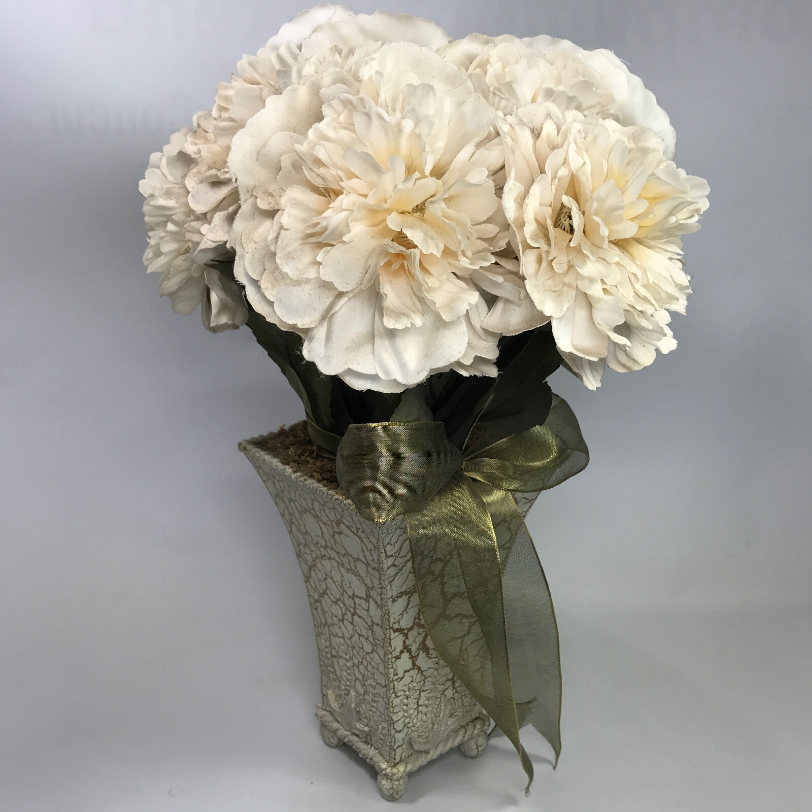 Artificial Flowers with Vase Faux Hydrangea Flower Arrangements for Home White