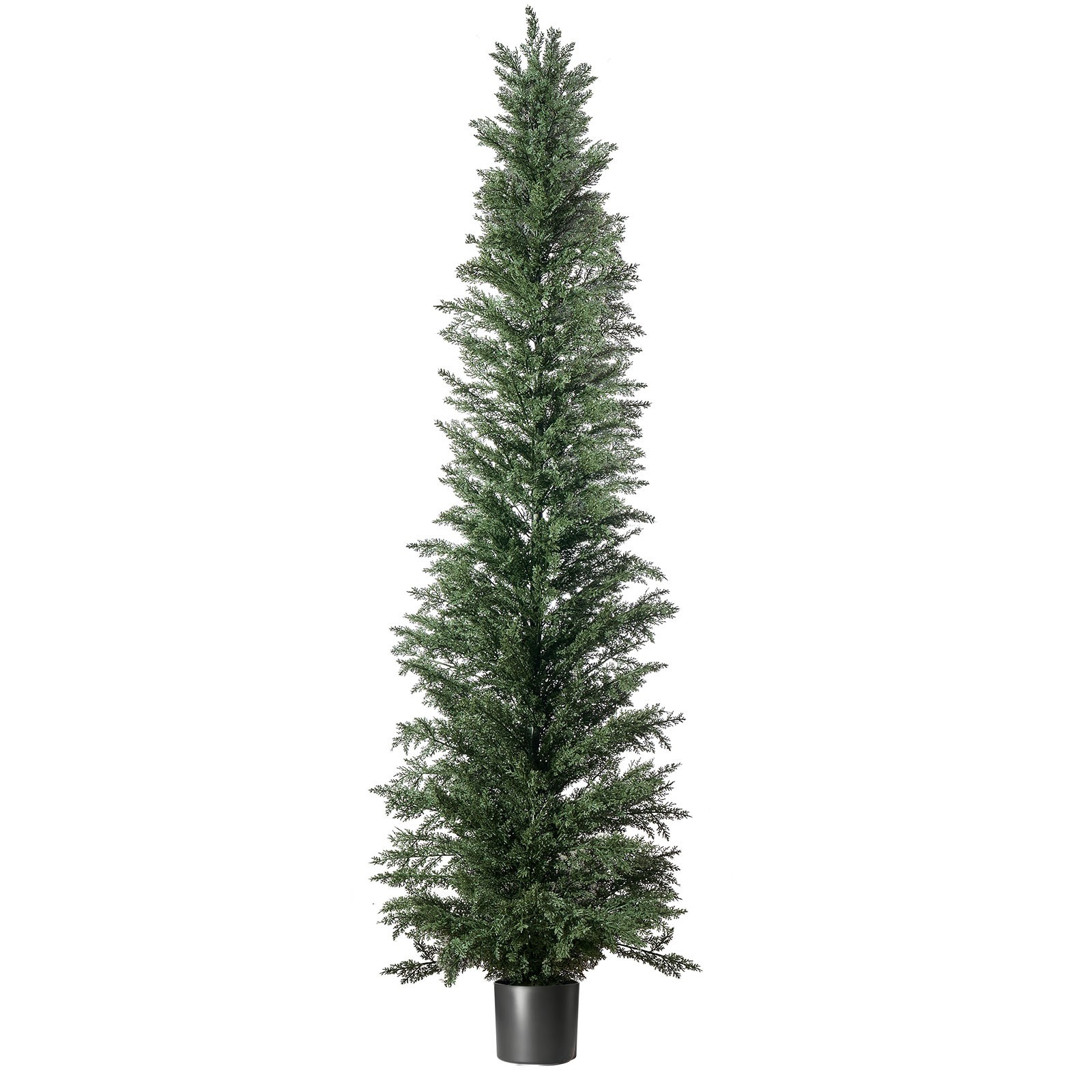 VEVOR Artificial Topiary Cedar Tree 8 ft Set of 2 with Pot Greenery Decor PE