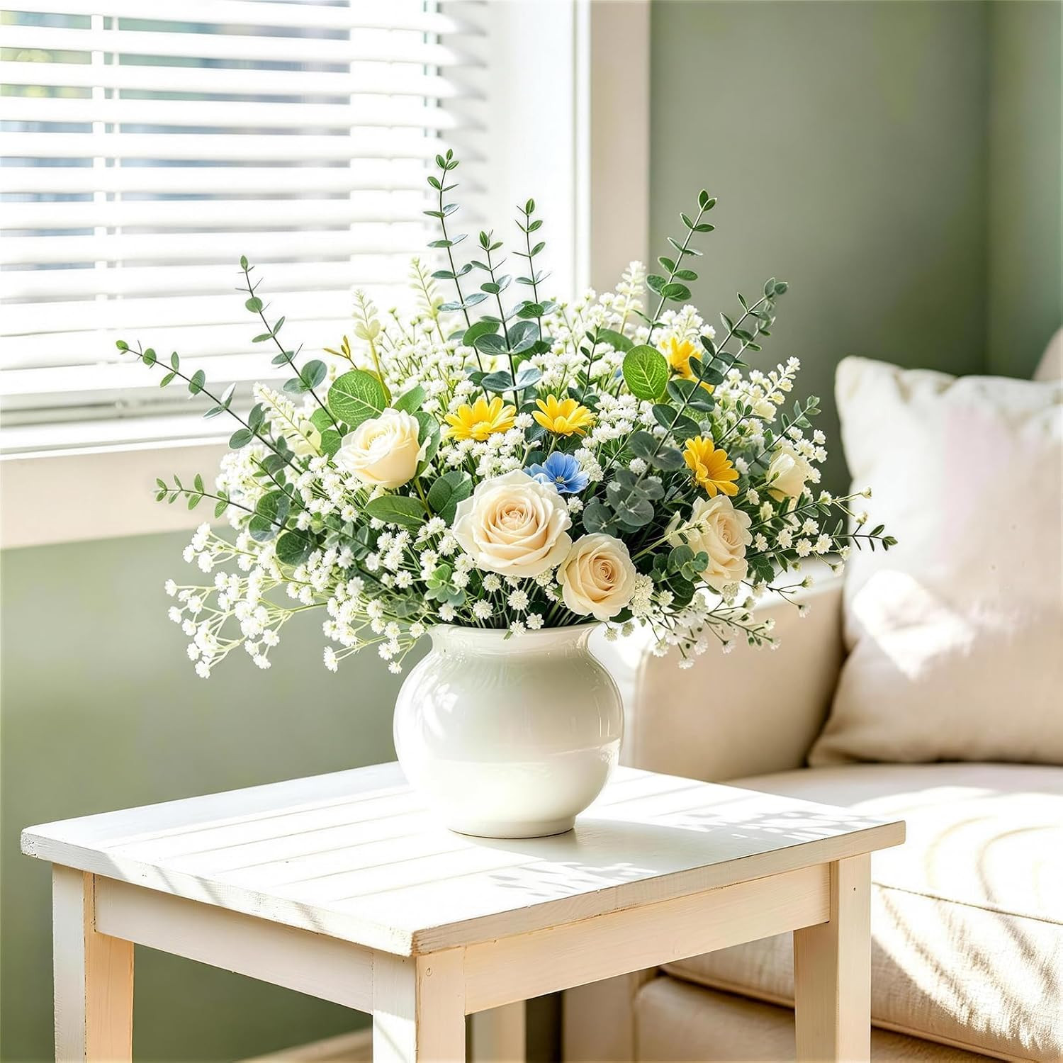 200Pcs Eucalyptus & Babys Breath Artificial Flowers for Weddings & Parties
