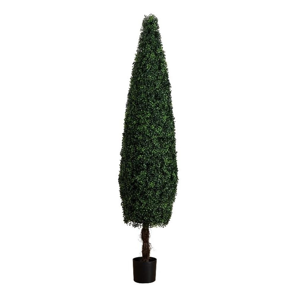 Nearly Natural 7ft UV Resistant Artificial Boxwood Topiary Cone Tree