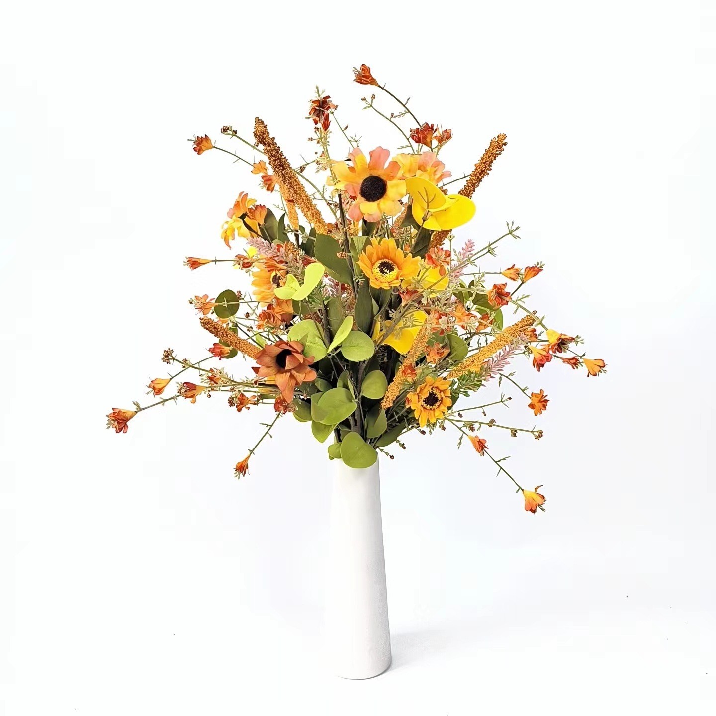 3 Pack Artificial Fall Flowers Orange Fall Floral Stems 24 Inch Forsythia Picks