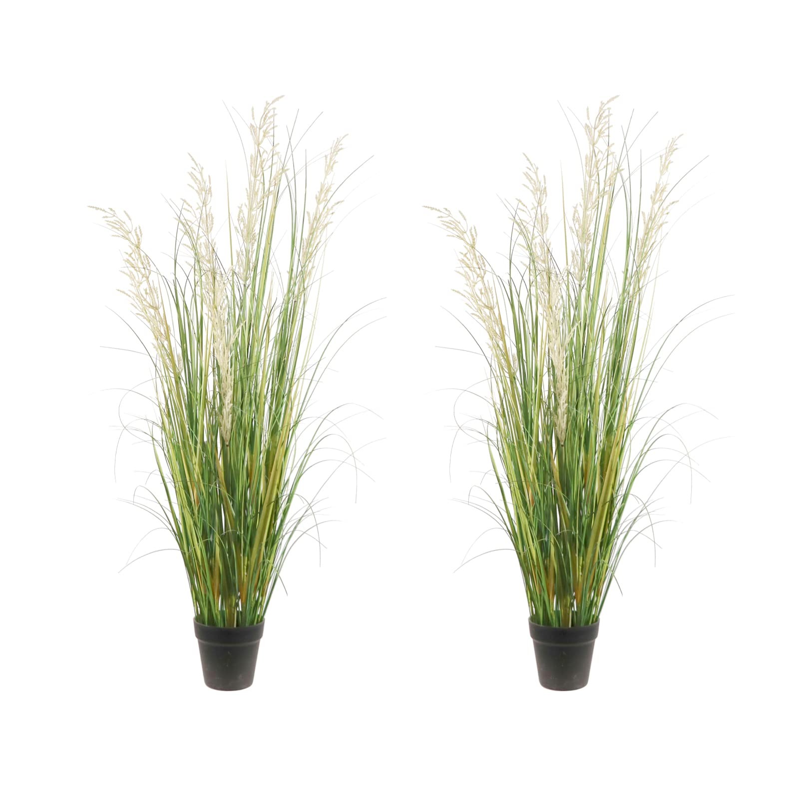 Artificial Plant, 47in Tall, 2pk Grass, Faux House Plant in Pot, Indoor Decor…