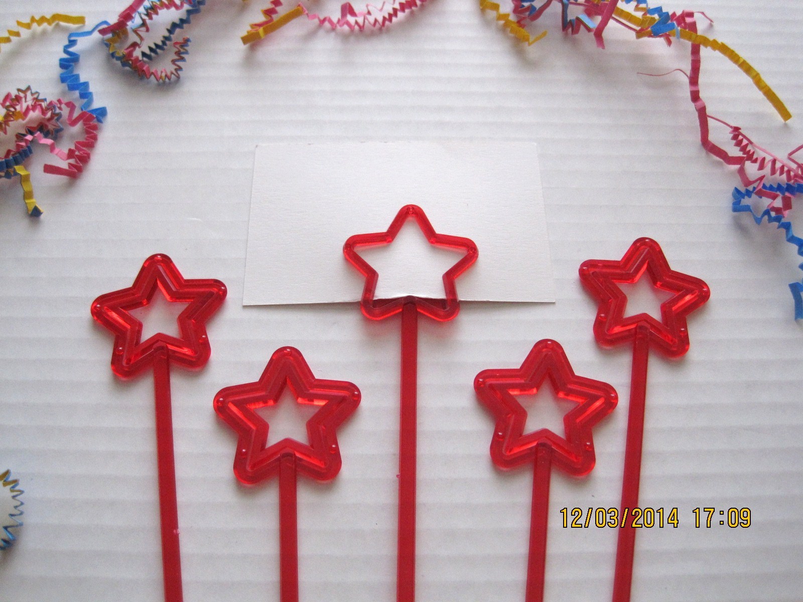 Floral Picks HEART, BUTTERFLY, STAR 12″ Pink, Red, Orange, Card Holders 12/Pk!
