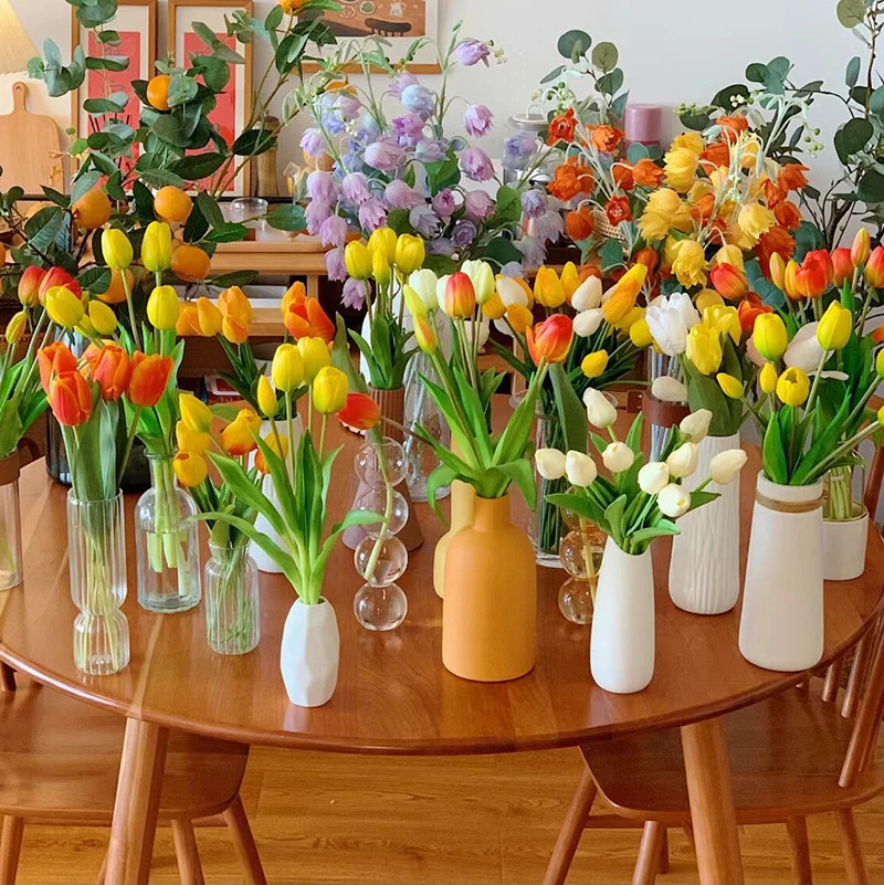 5/10Pcs PU Tulip Simulation Flower Artificial Flowers Fake Tulips Real Touch Flo