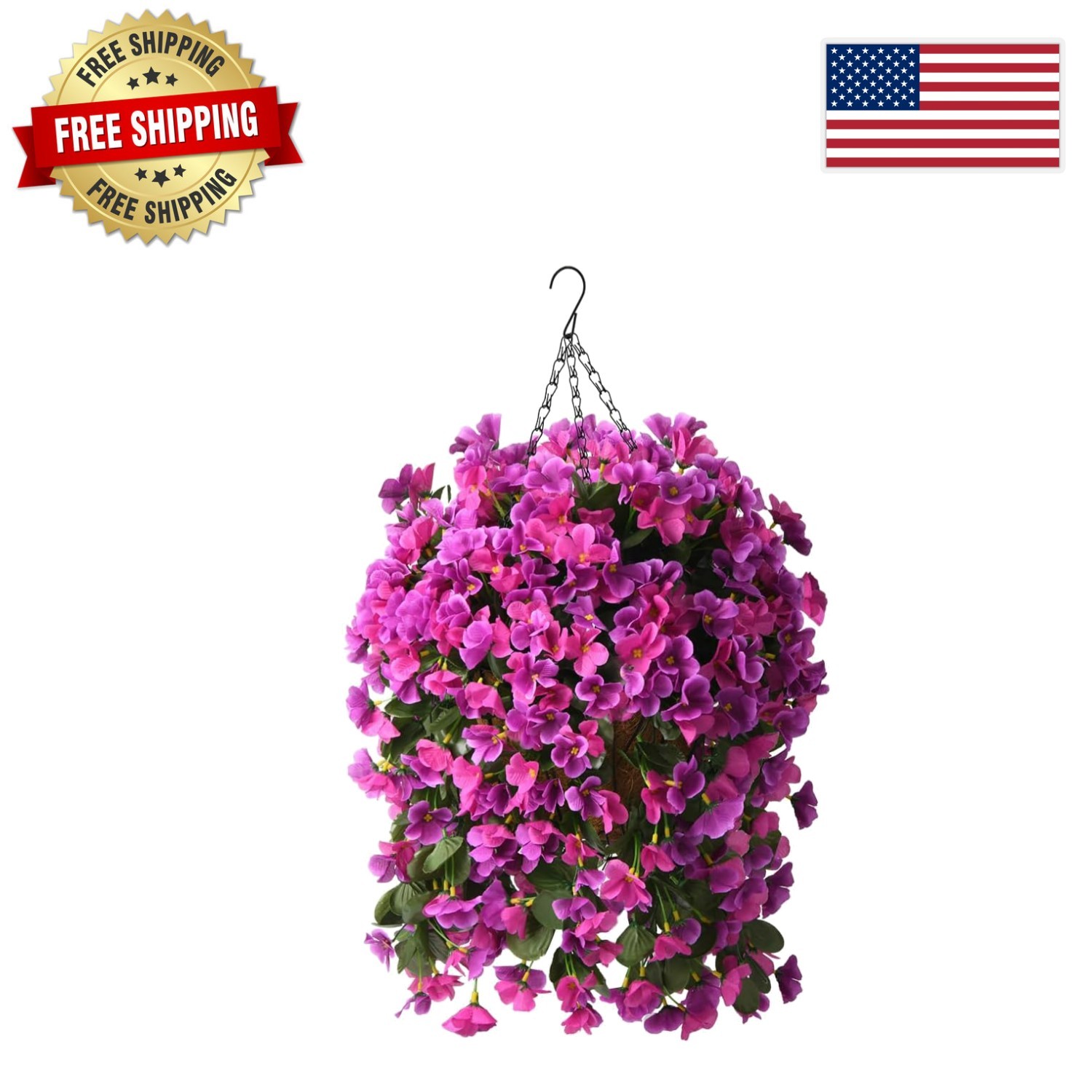 Realistic Silk Begonias with Coconut Lining – Perfect for Patio and Porch Setup