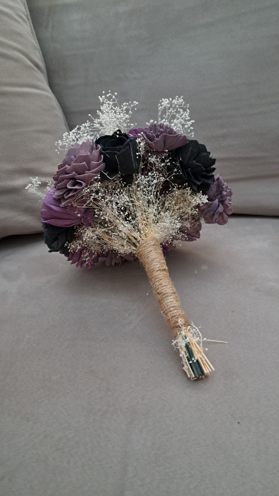Sola Wood Flower Arrangement Purple And Black Home Decor Gift