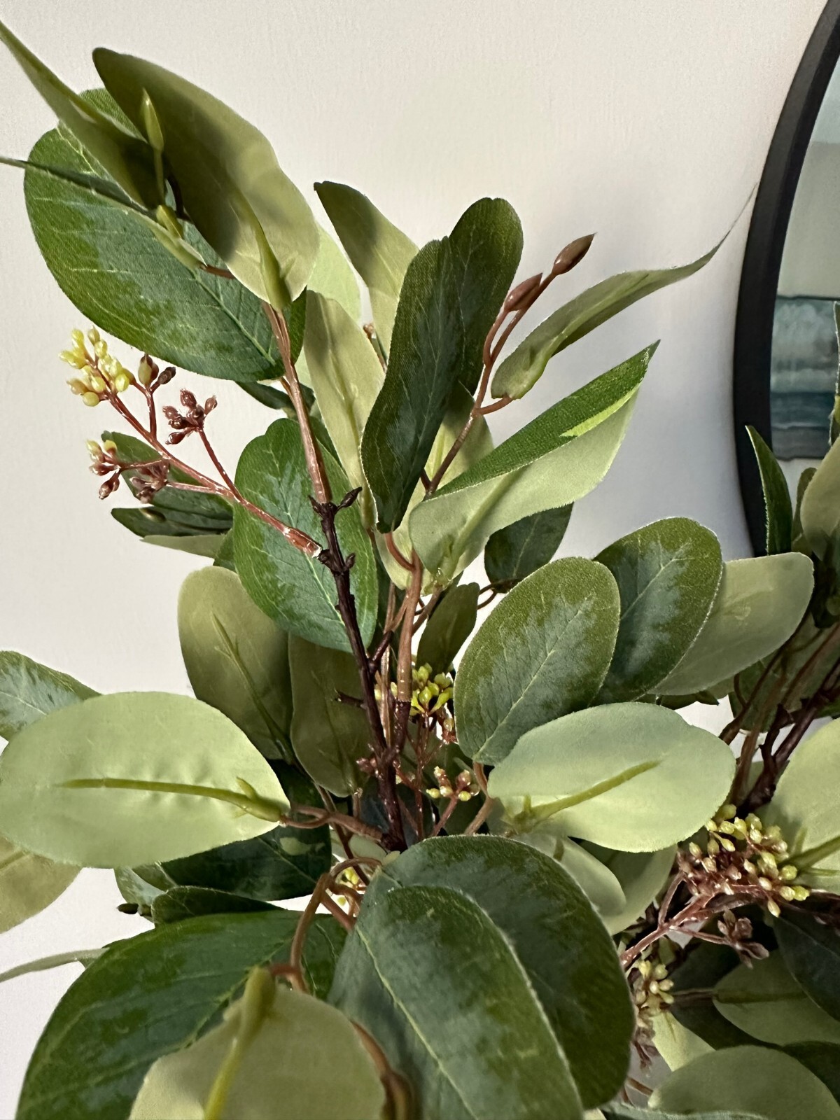 Artificial Seeded Eucalyptus, Silk Eucalyptus Branch, Faux Eucalyptus Stem 27″H