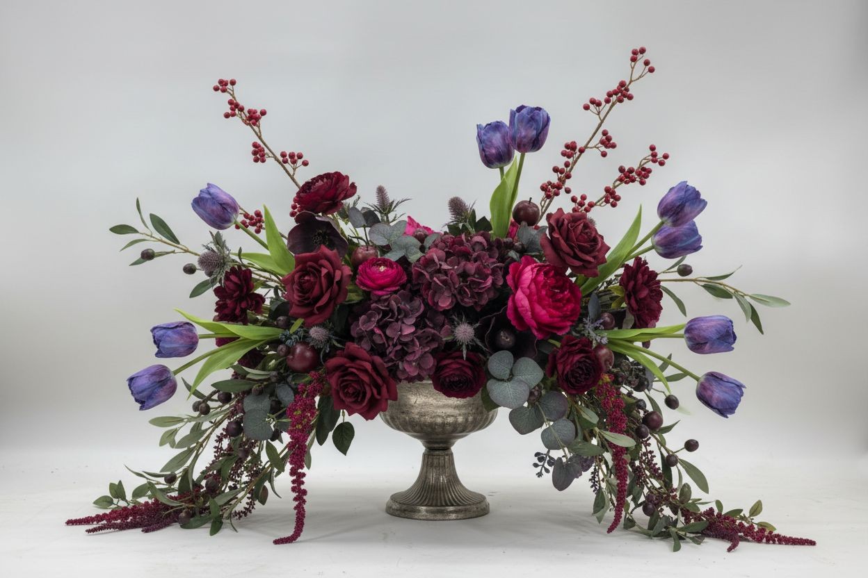 Artificial Purple Tulip Flowers Realistic Gradient Tulip Bouquet 6 Stems