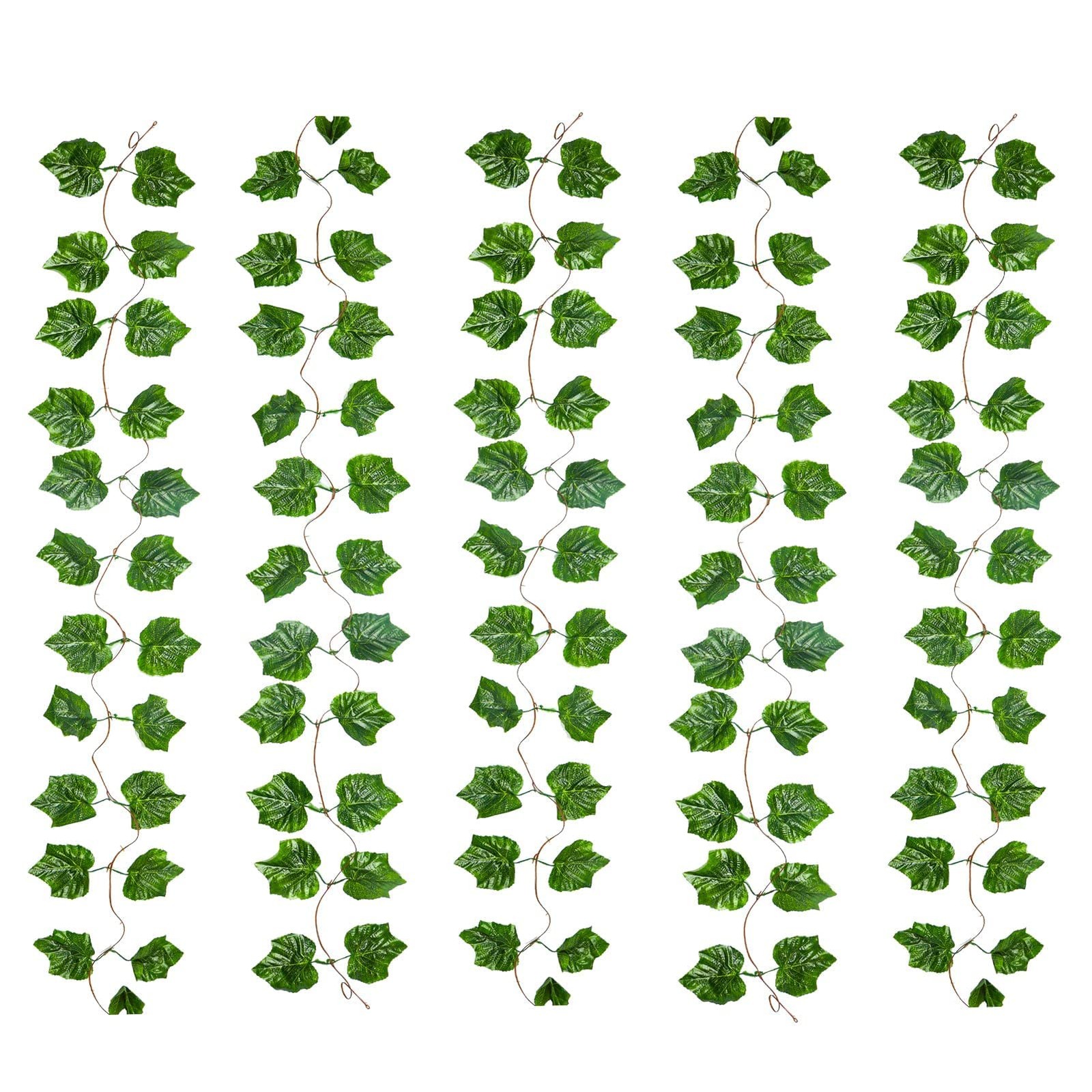8 Ft 5pcs Artificial Greenery Ivy Vine Plants Foliage Grape Leaves Vine Simul…