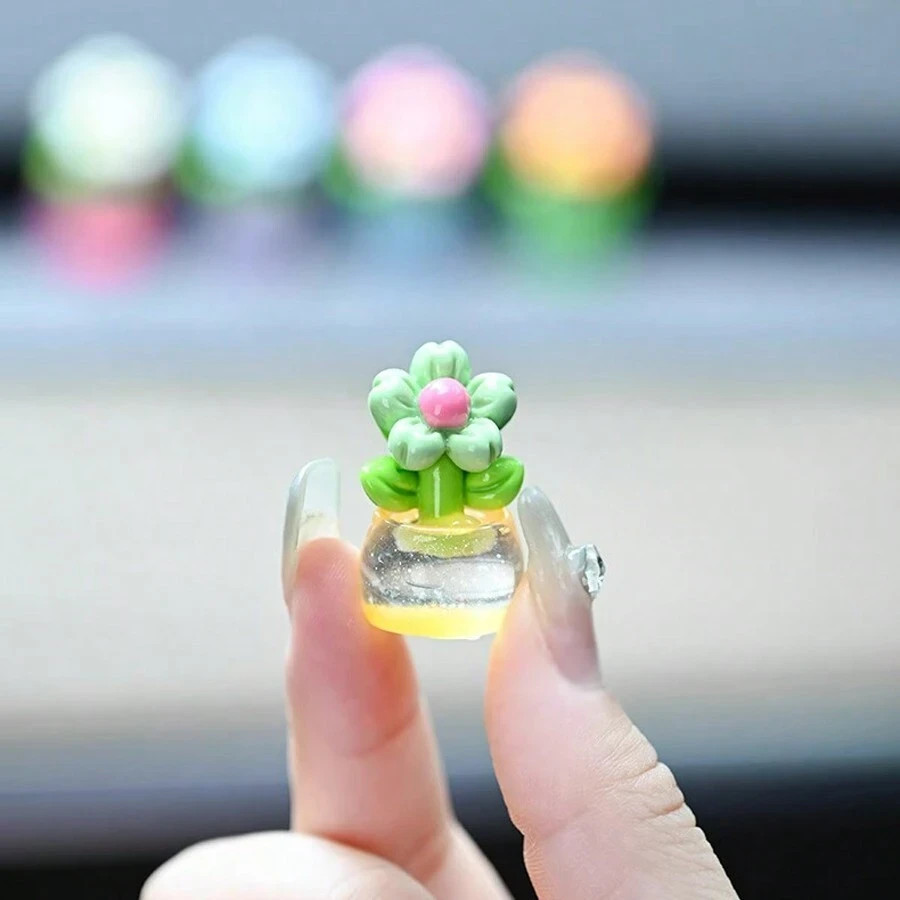 Mini Flower Car Accessories 5Pcs Destop Vase Rear View Mirror Dashboard Decor US