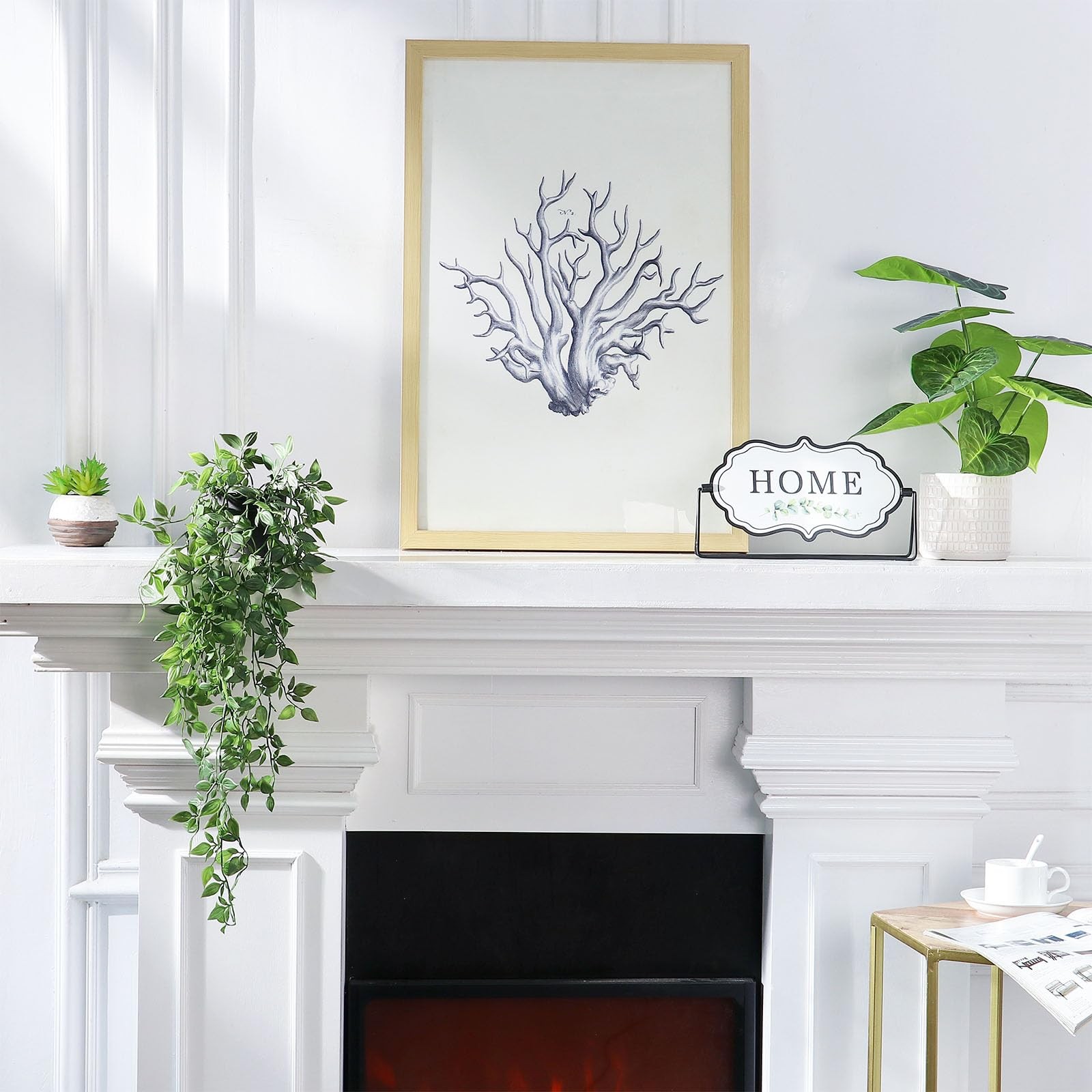 Fake Hanging Plants Artificial Small Potted Mandala Leaves Faux Vines 1 PCS
