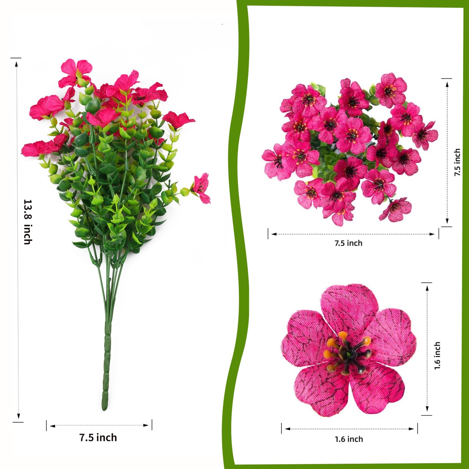 Artificial Flowers for Indoor & Outdoor Decoration 12 Bundles Faux Daisies w…