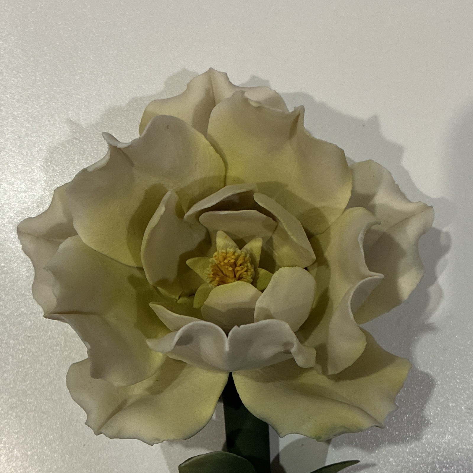 C.E.S.A.R. Capodimonte by Sarrastano Porcelain Artificial White Flower Stem RARE
