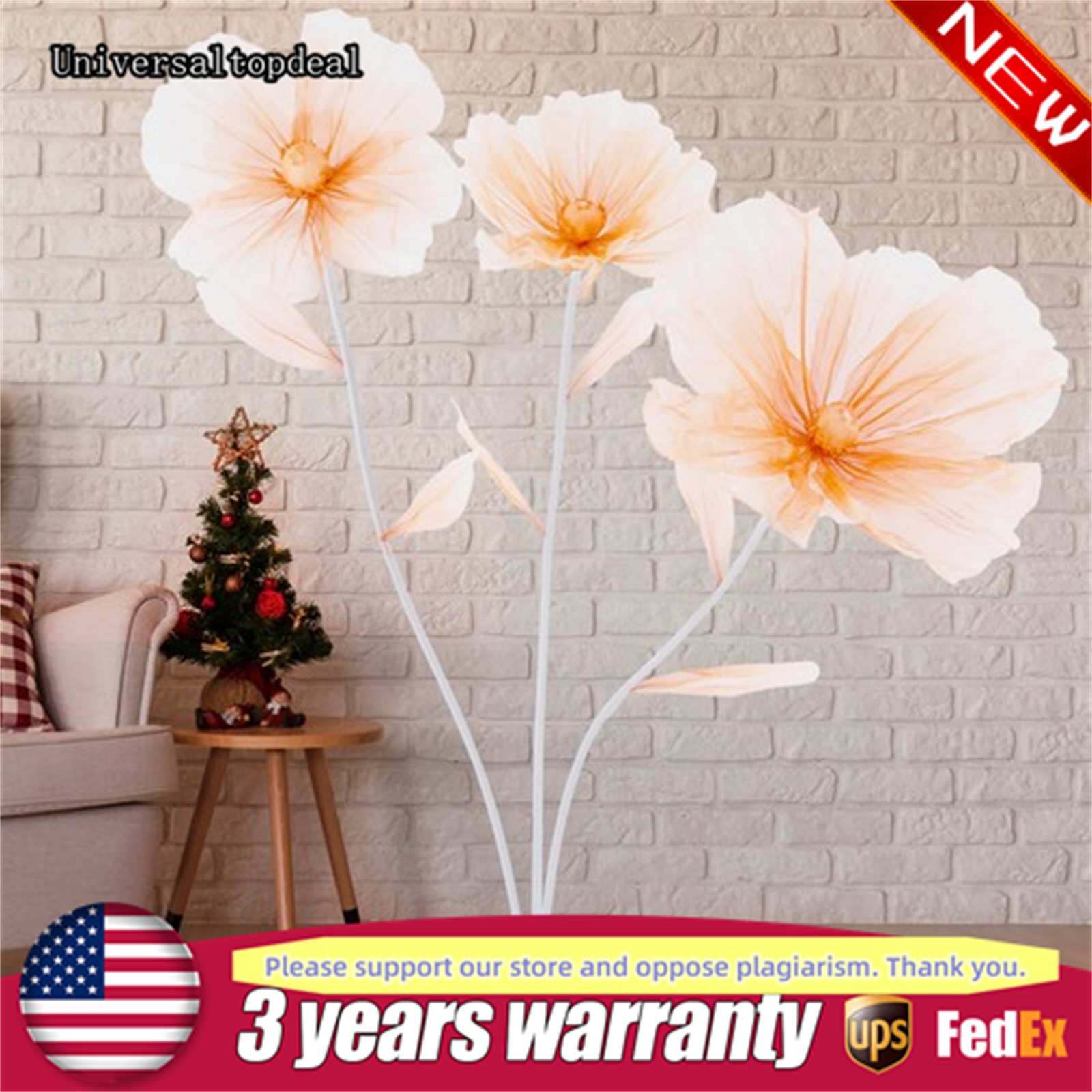 Large Artificial Wedding Flowers Three-headed Wedding Decorative Height:170cm