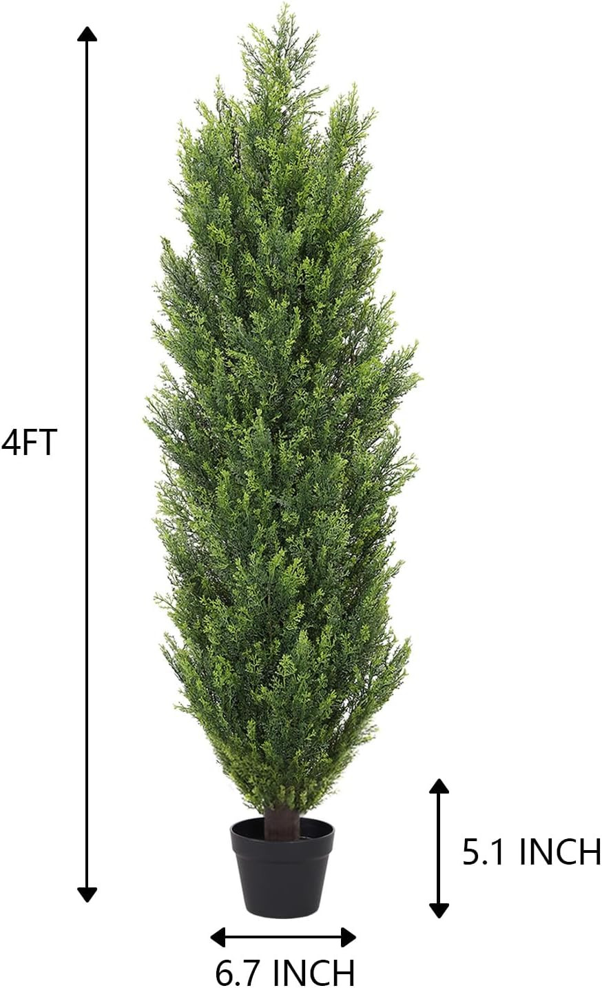 4FT UV Resistant Artificial Topiary Trees – Set of 2 for Outdoor Decor