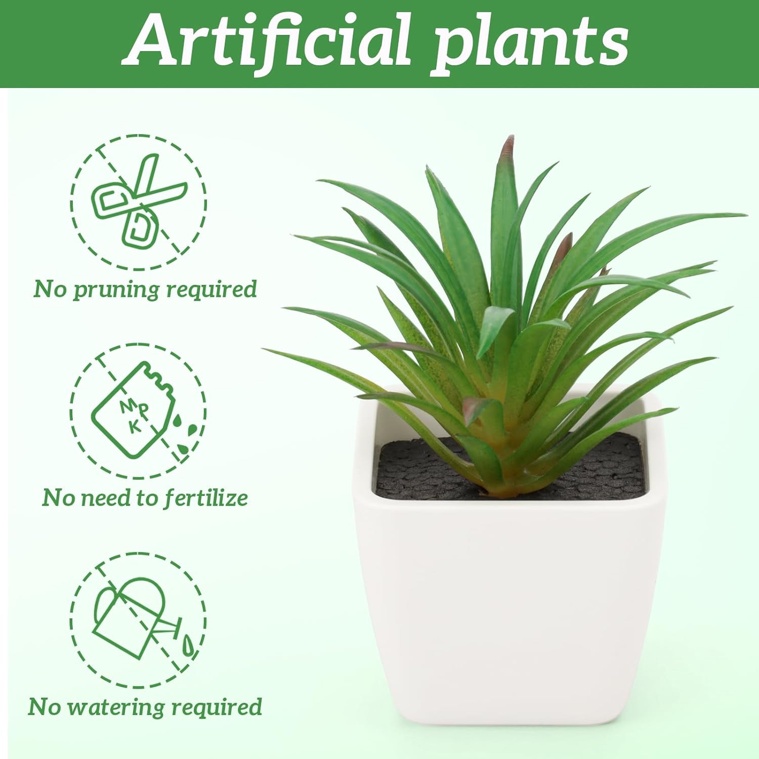 6Pcs Realistic Fake Succulents Plants Potted Decoration Small