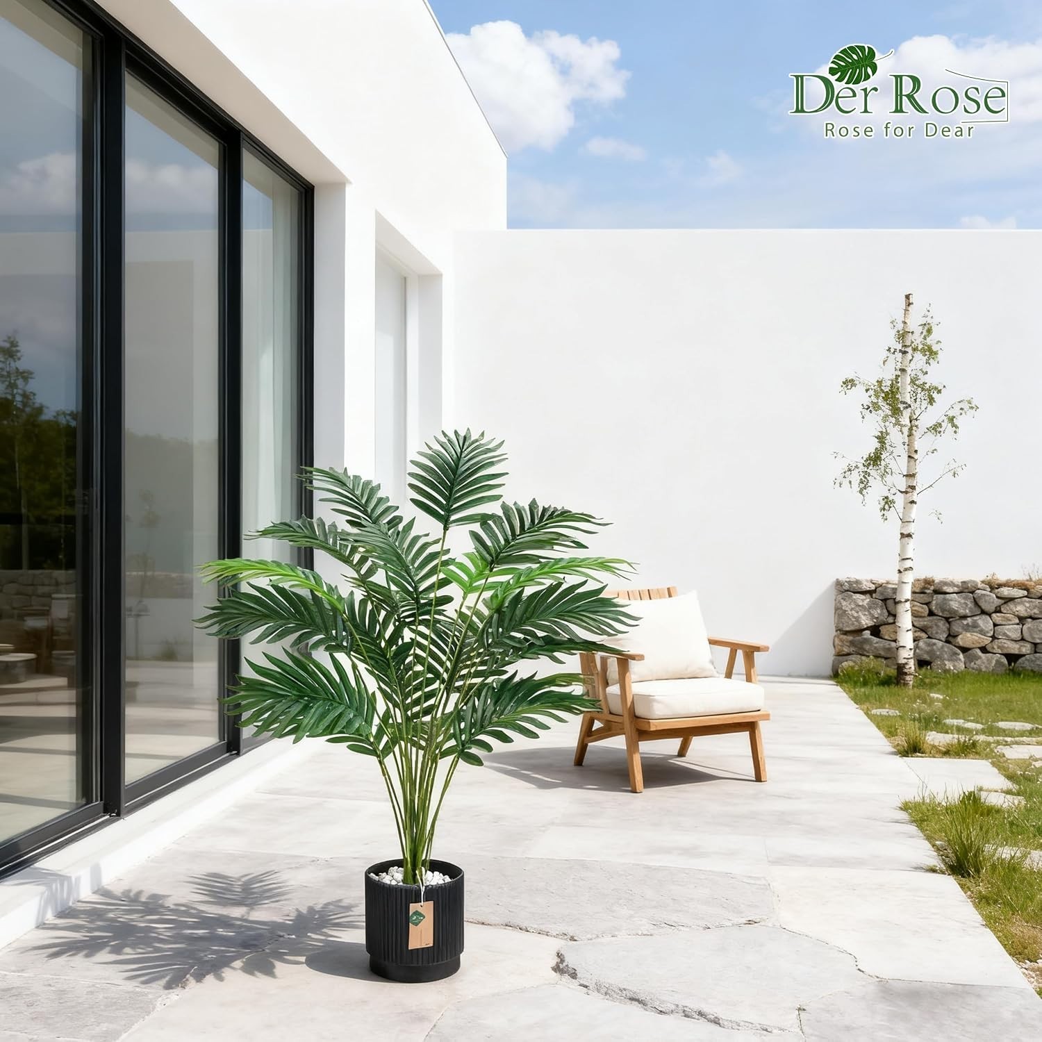 28-Inch Artificial Palm Tree for Indoor and Outdoor Home Decor and Styling