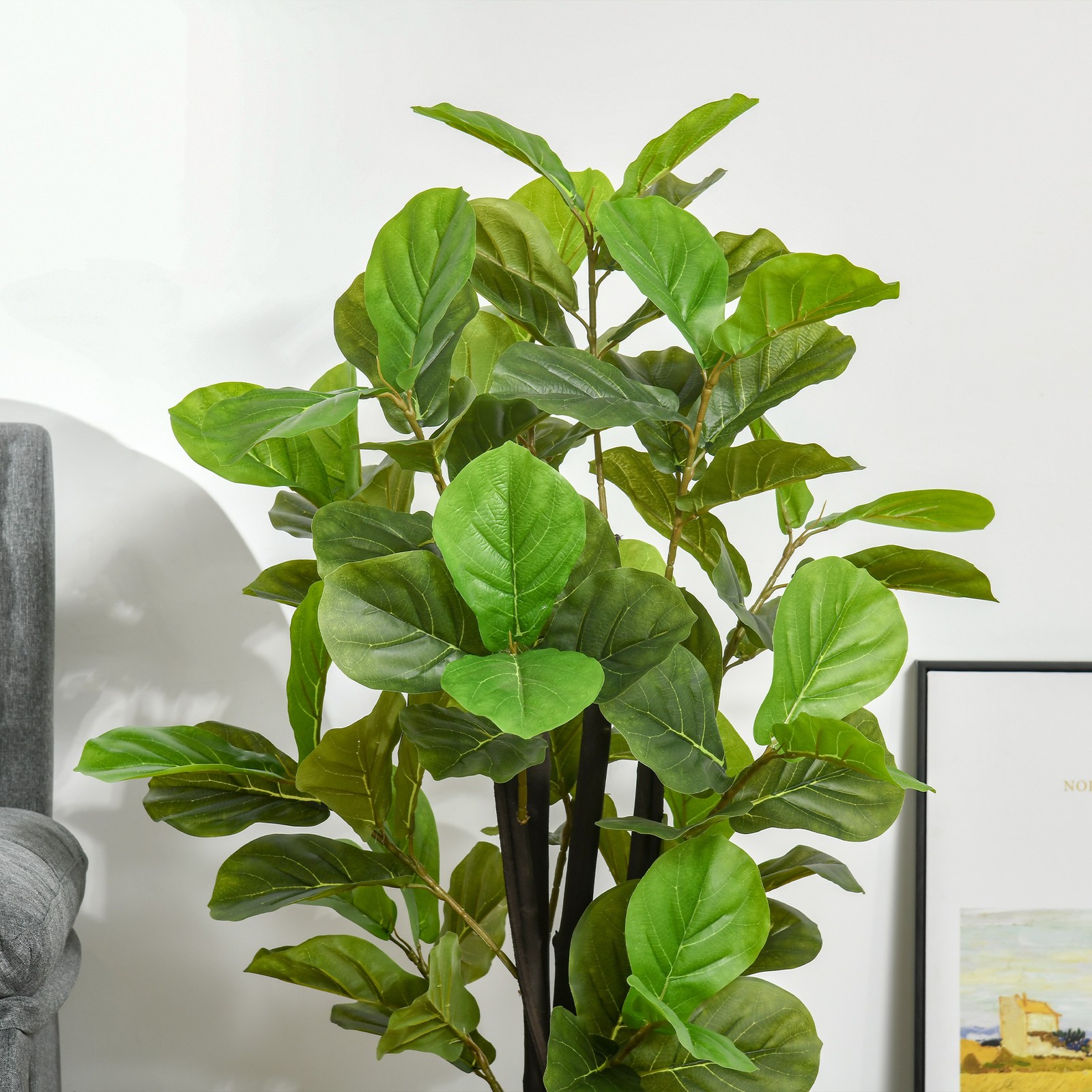 HOMCOM 4.5FT Artificial Fiddle Leaf Fig Tree Indoor Decor, Used