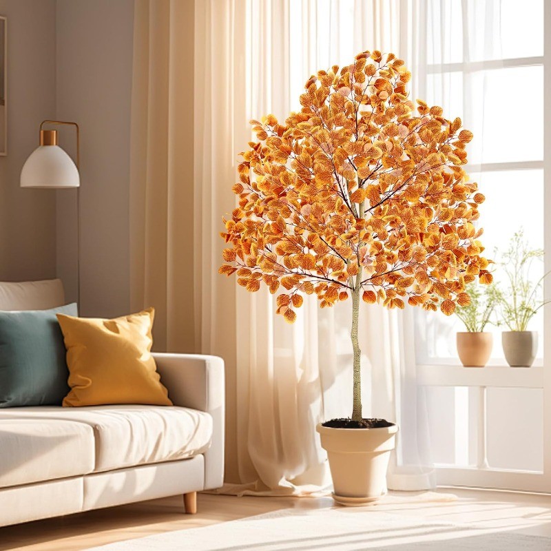 6FT Artificial Autumn Tree, Faux Autumn Harvest Tree for Home Decor Front Porch