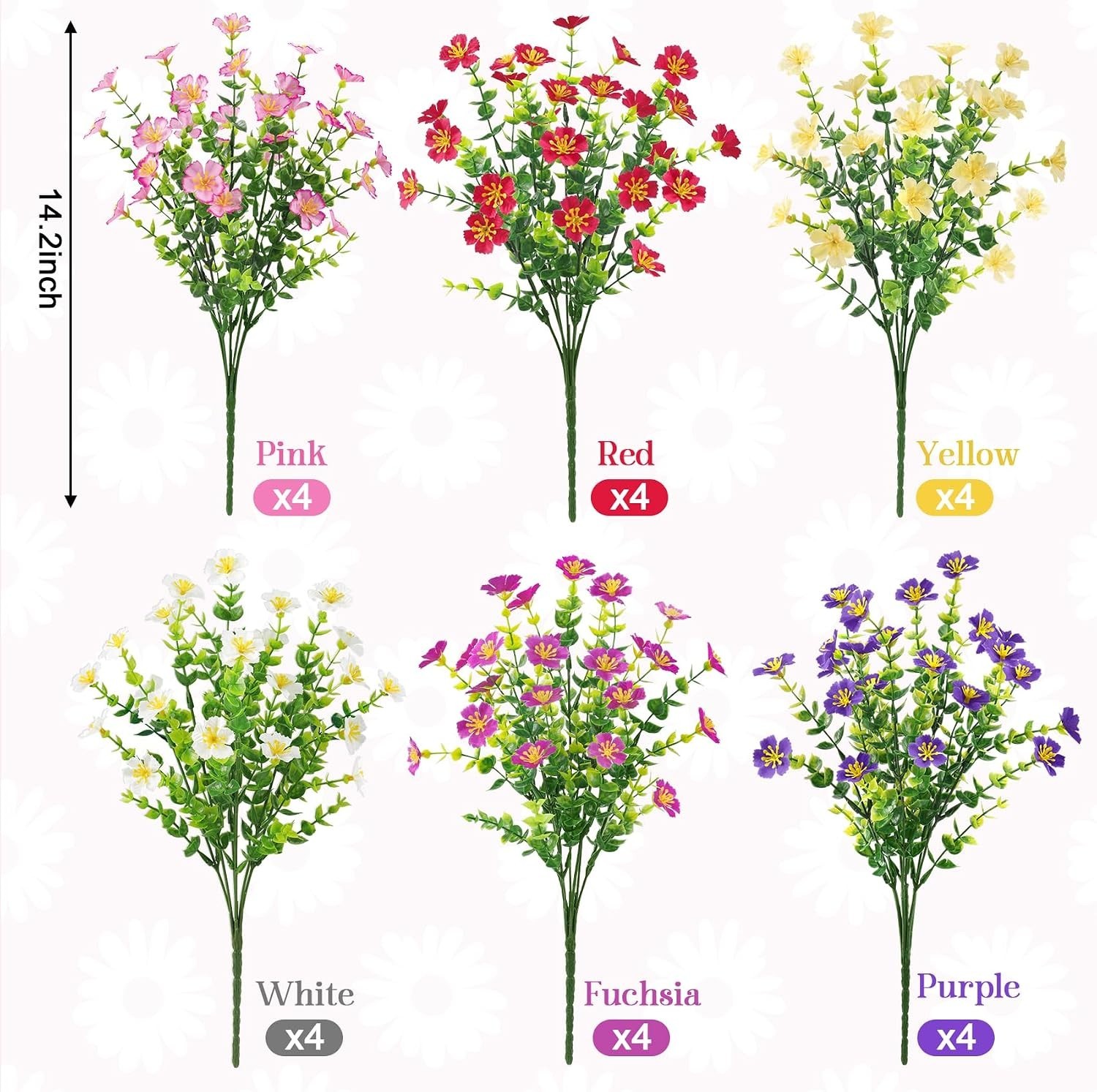 Realistic 24 Bundle Silk Flowers – Maintenance-Free for Stunning Home Decor