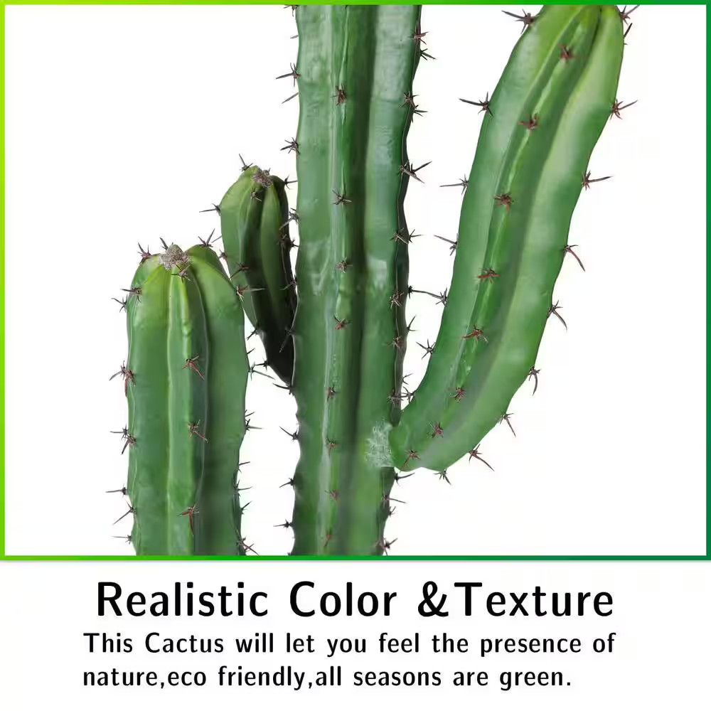 9 In. 36 In. Green Indoor/Outdoor Artificial Plant Cactus Faux Succulent for Hom