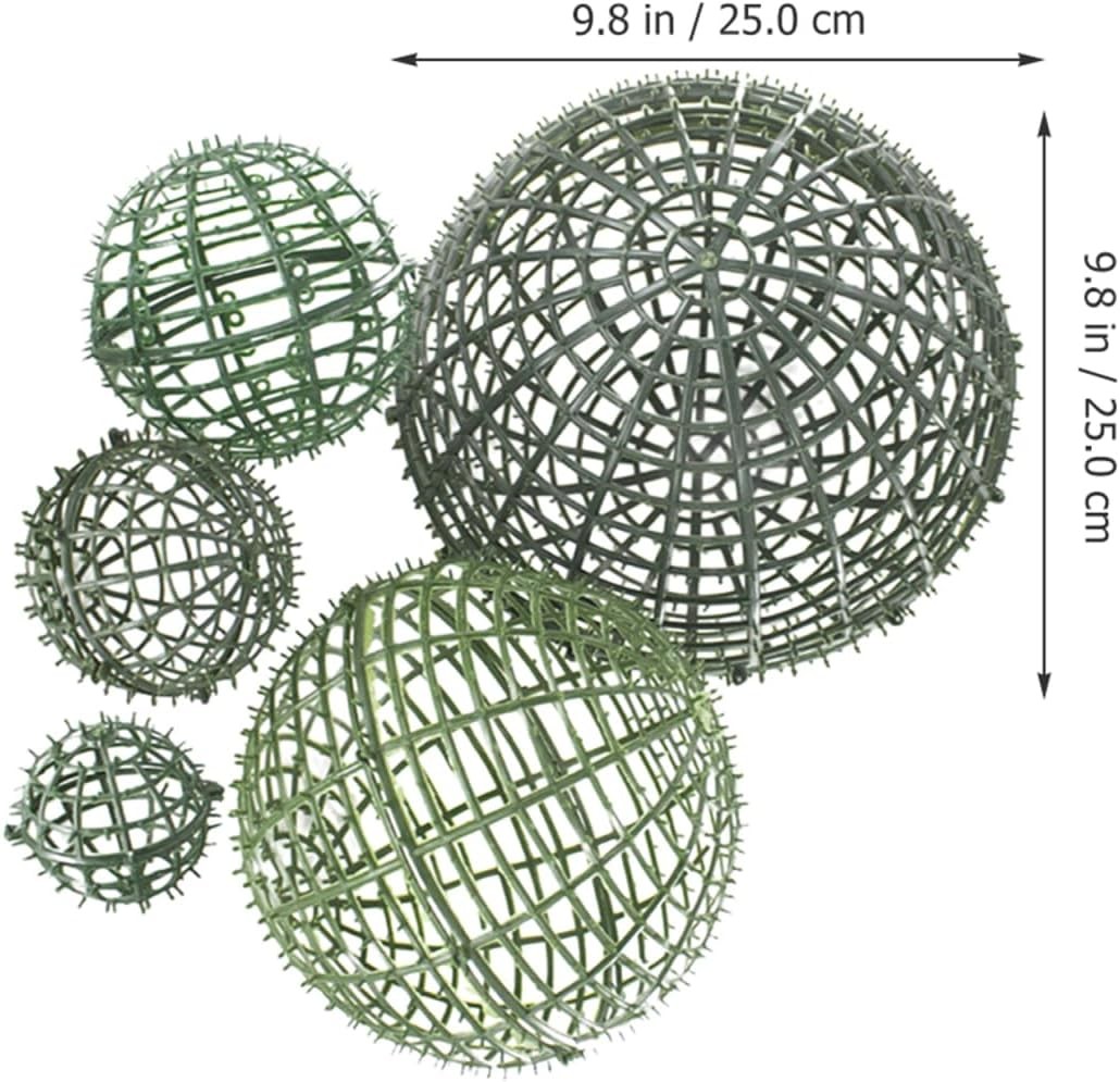 Artificial Plant Topiary Ball Support Cage Green Plastic Flower Arrangement