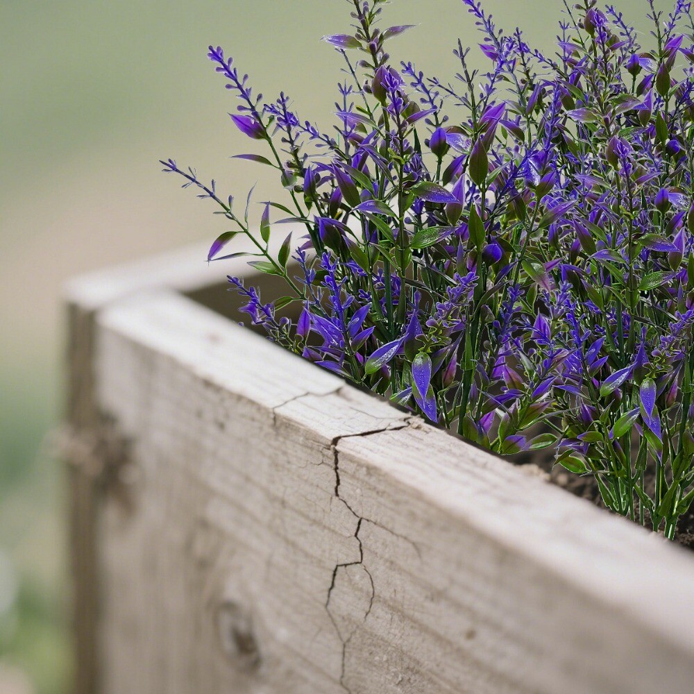 Artificial Lavender Flowers Fake Plastic Plants for Outdoor Garden Party Decor